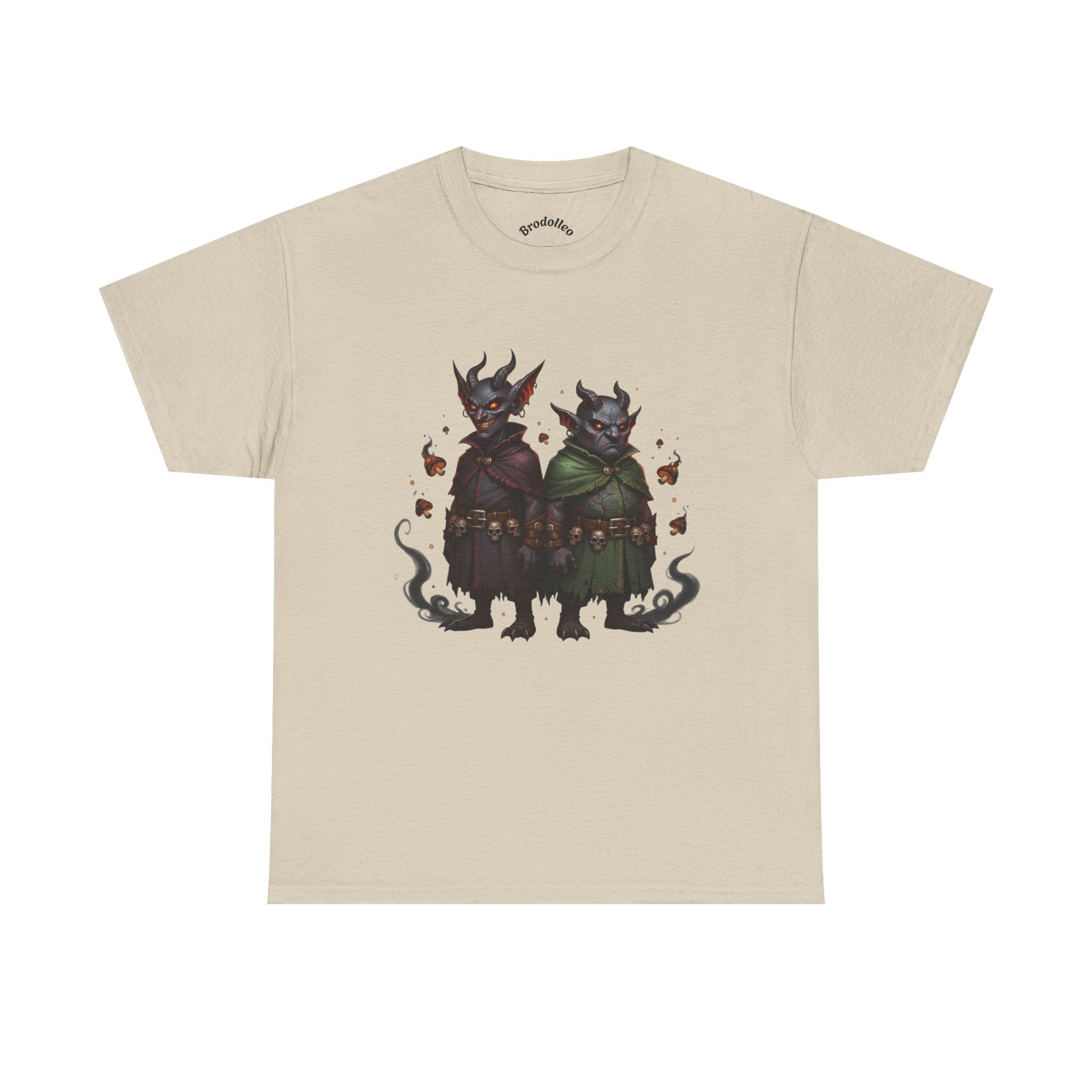 Demonic Twins Graphic Tee — Gothic Fantasy Demon Couple T-Shirt