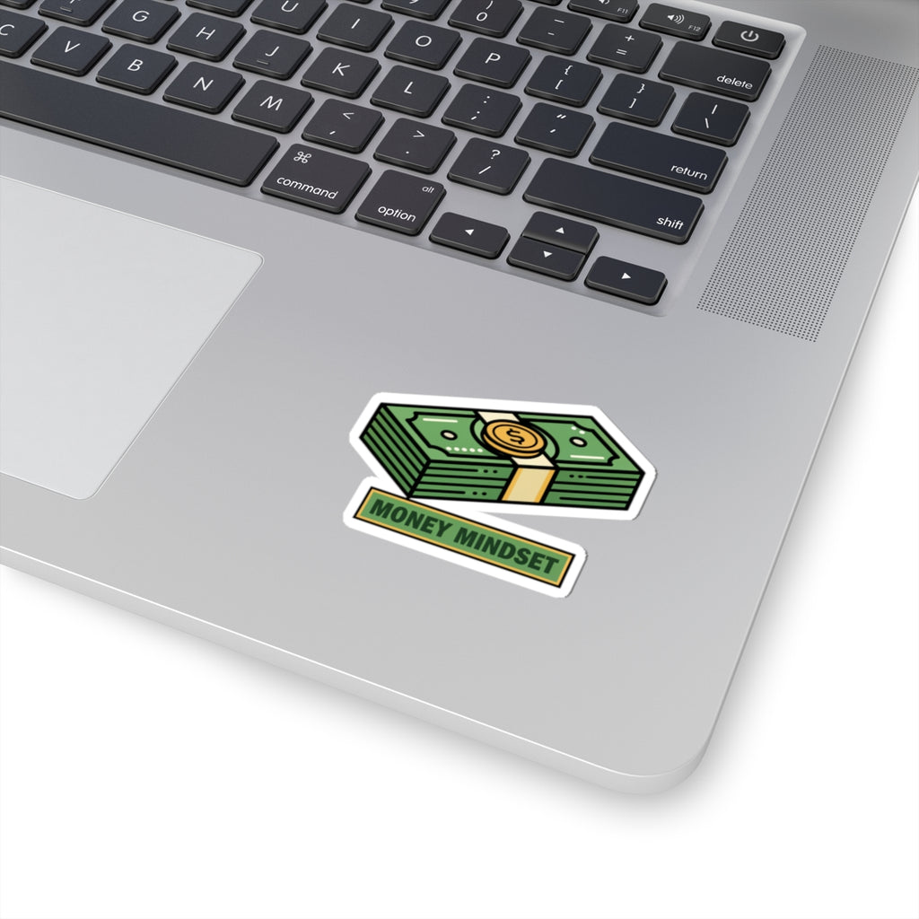 Money Mindset Kiss-Cut Sticker — Cash Stack Laptop Decal
