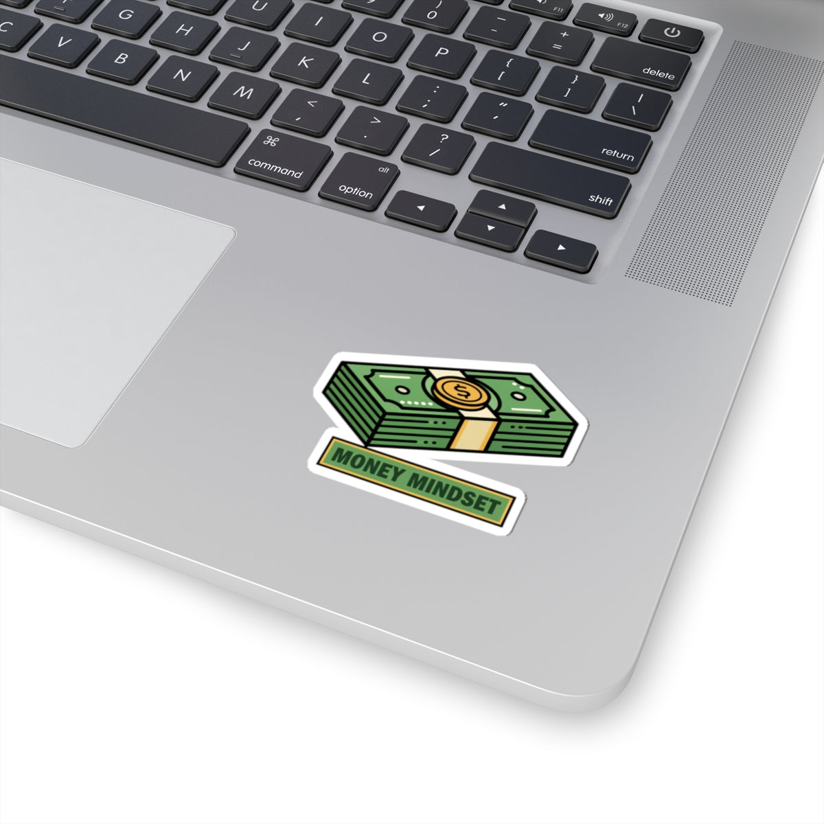 Money Mindset Kiss-Cut Sticker — Cash Stack Laptop Decal