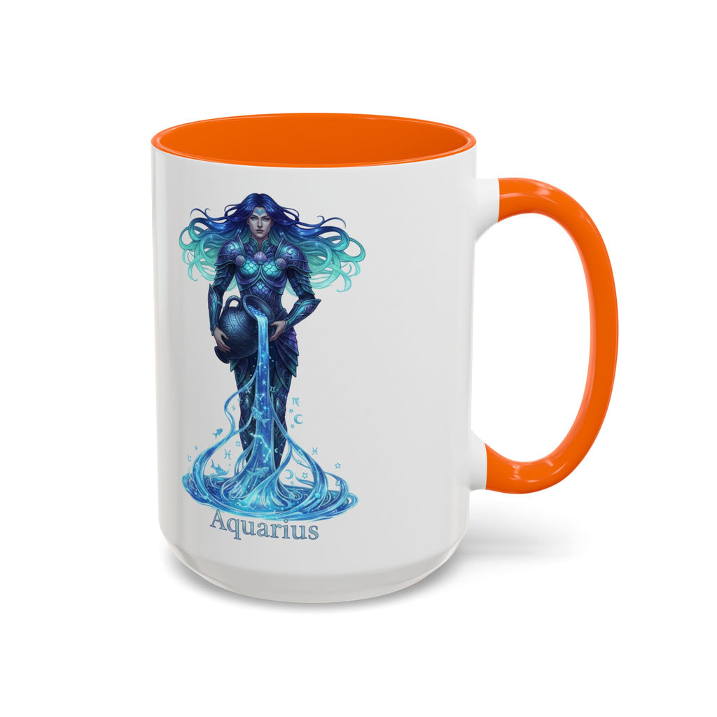 Aquarius Zodiac Coffee Mug — Water Bearer Astrology Accent Mug