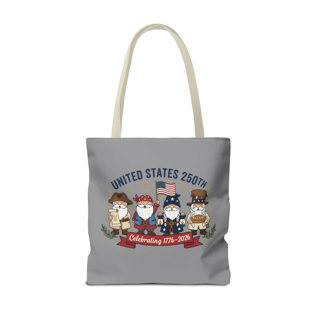 United States 250th Tote Bag — Celebrating 1776–2026 Patriotic Gnome Design