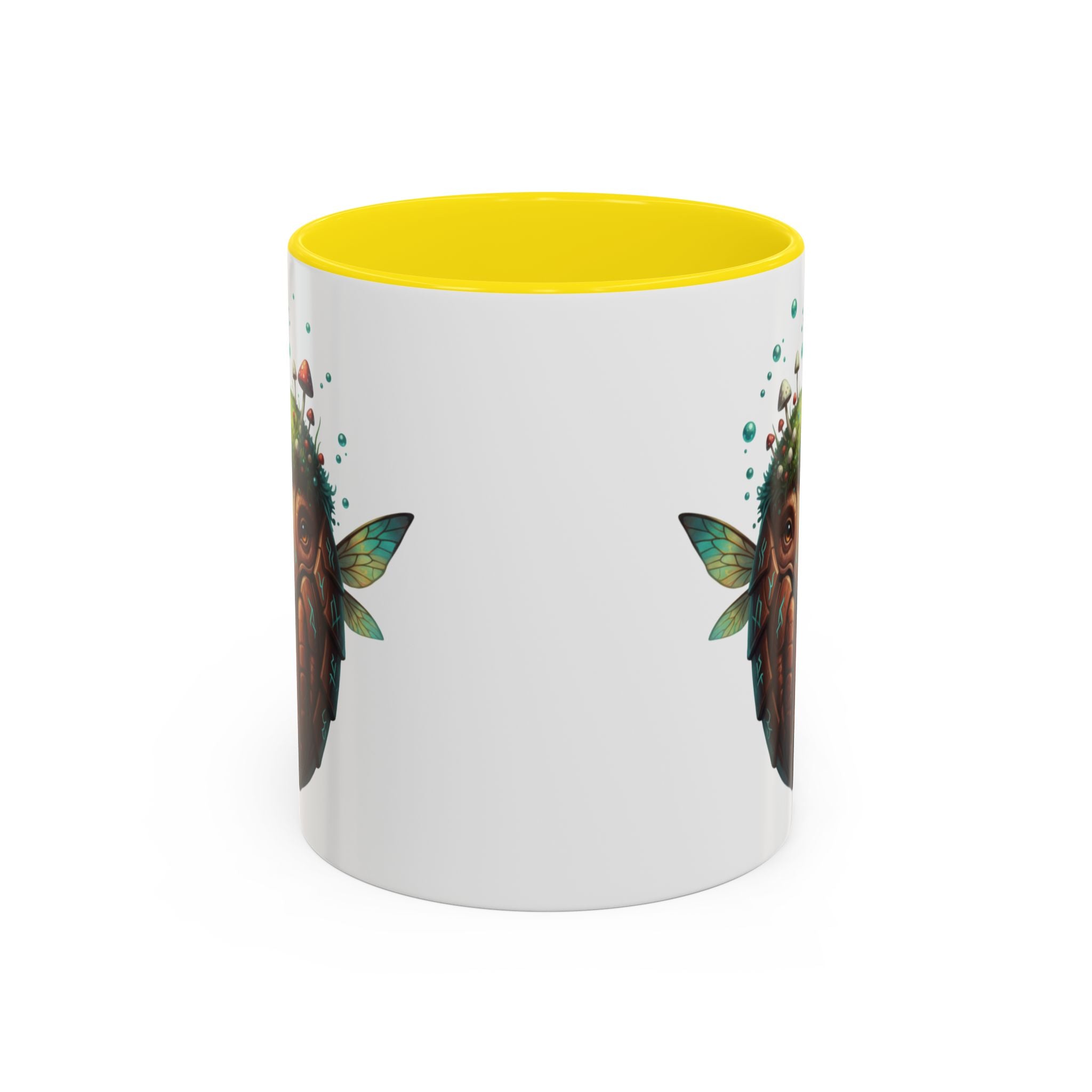 Mushroom Forest Mask Accent Coffee Mug — Fantasy Woodland Creature 11/15oz