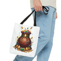 Treasure Pouch Tote Bag — Colorful Gem & Gold Coin All-Over Print Tote