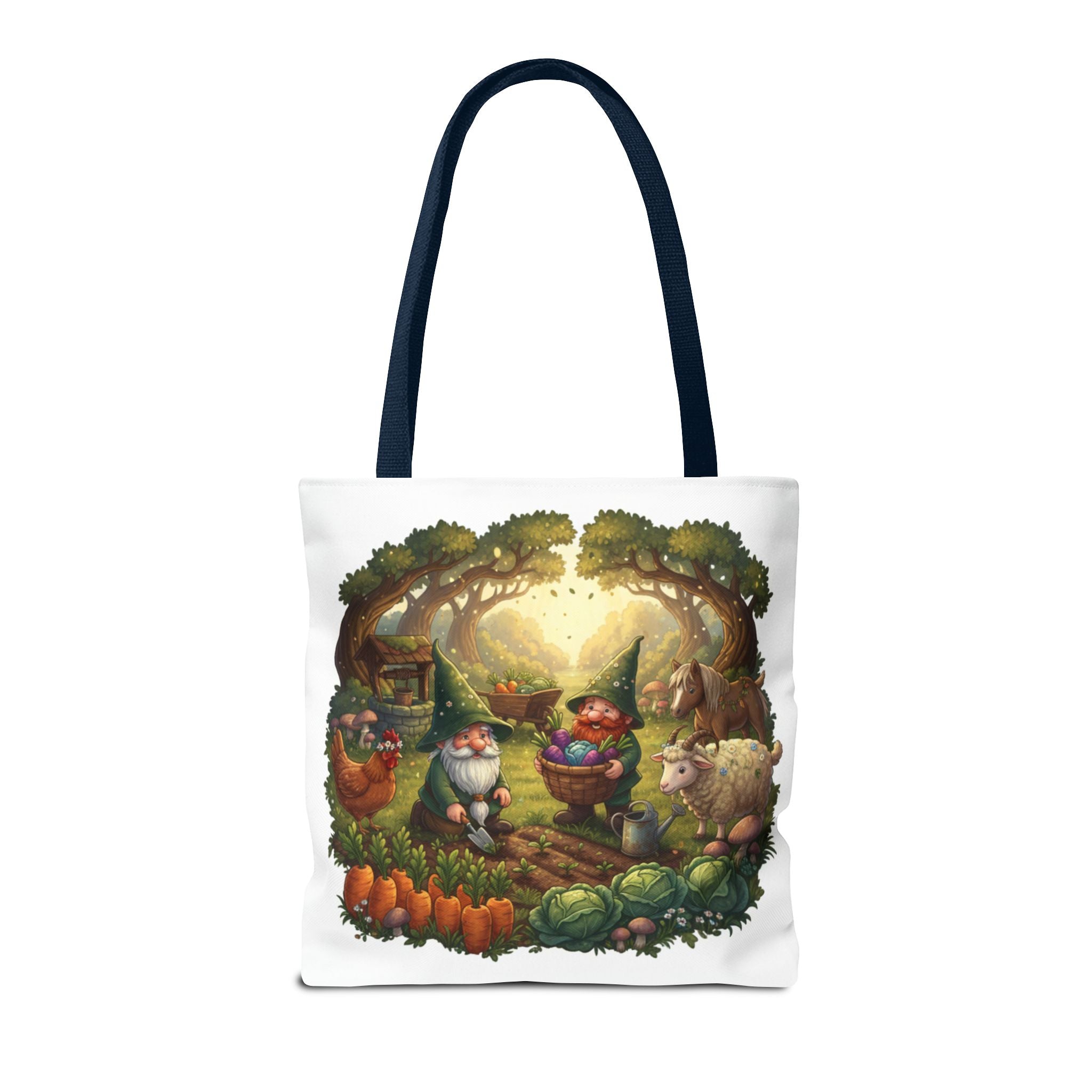 Gnome Garden Tote Bag — Whimsical Woodland Market Illustration