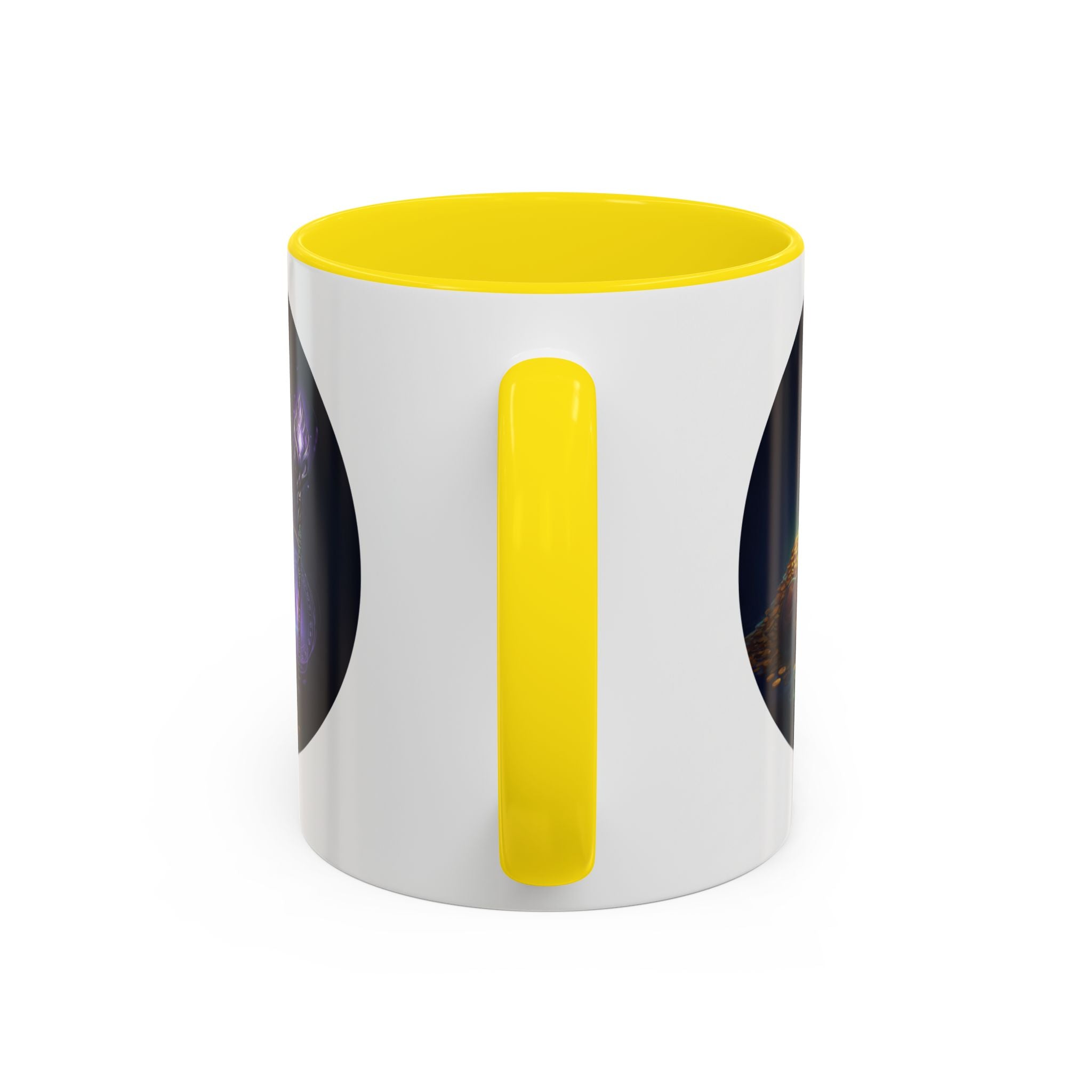 Magic Crown Coffee Mug — Fantasy Wizard Staff & Spilled Gold Accent Mug (11/15 oz)