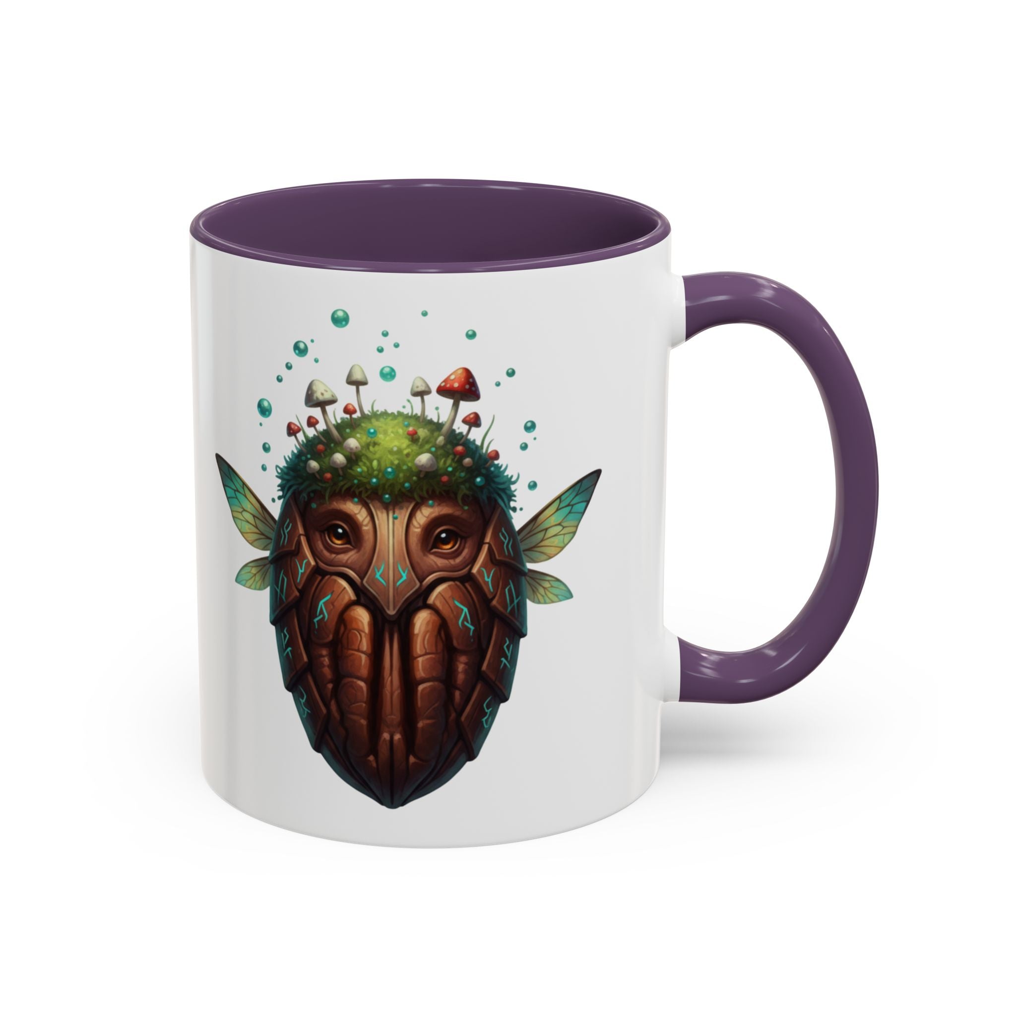 Mushroom Forest Mask Accent Coffee Mug — Fantasy Woodland Creature 11/15oz