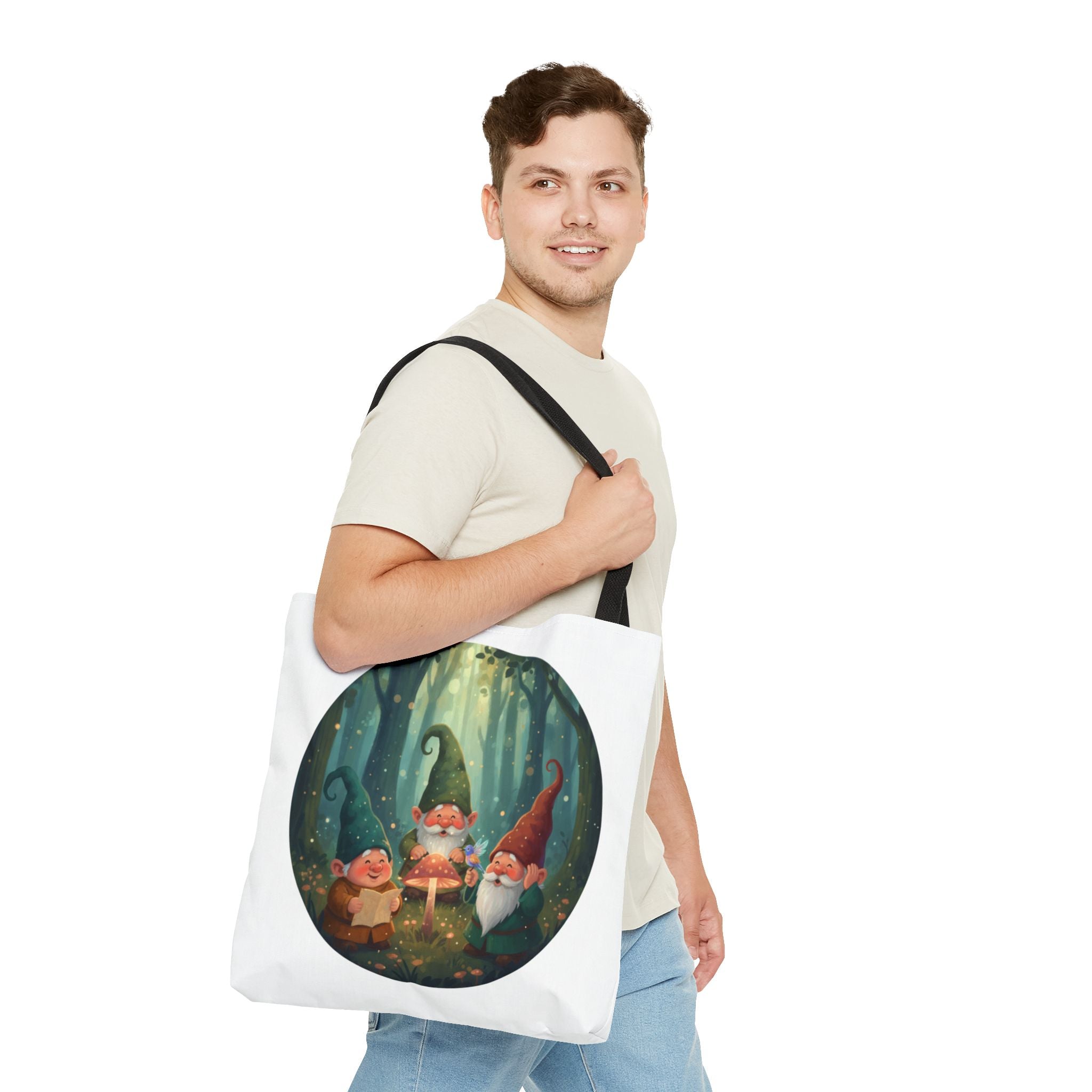 Gnome Forest Tote Bag — Magical Woodland Gnomes All-Over Print