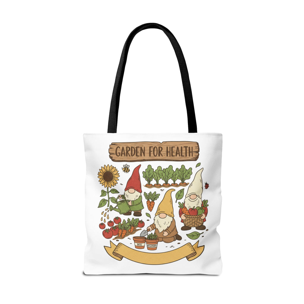 Garden Gnome Tote Bag - "Garden For Health" Cute Eco Shopper