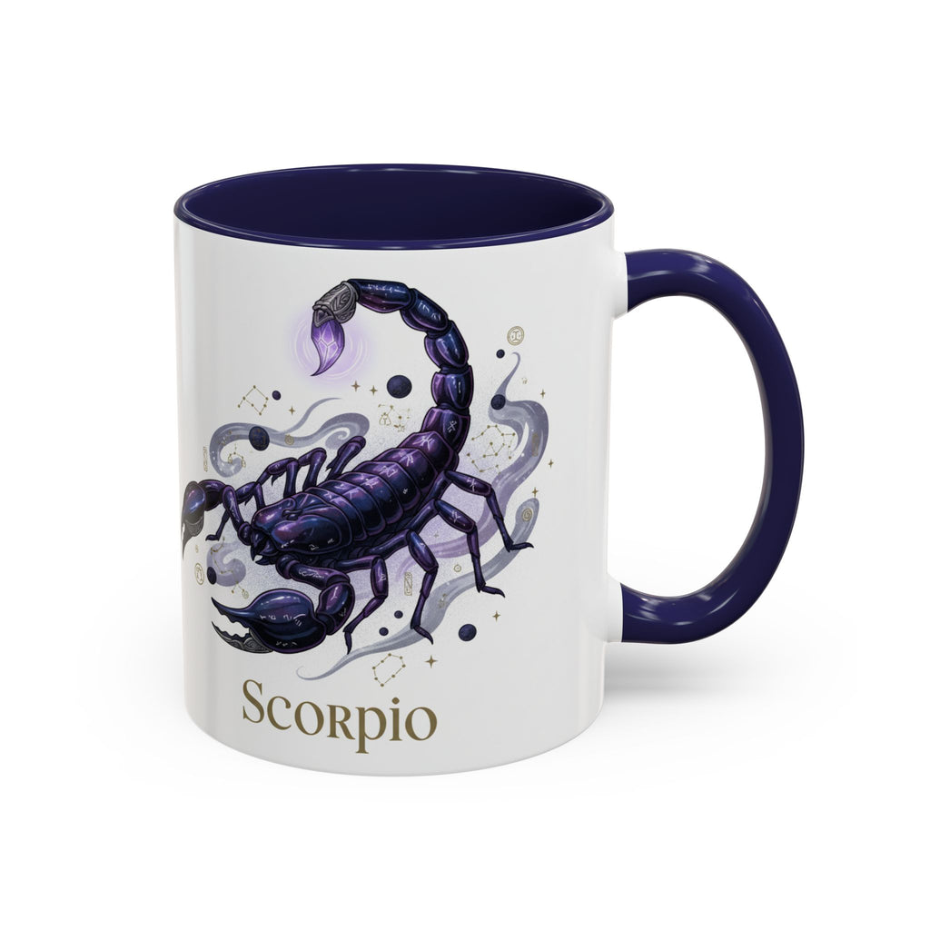 Scorpio Zodiac Coffee Mug — Purple Scorpion Accent Mug (11/15oz)