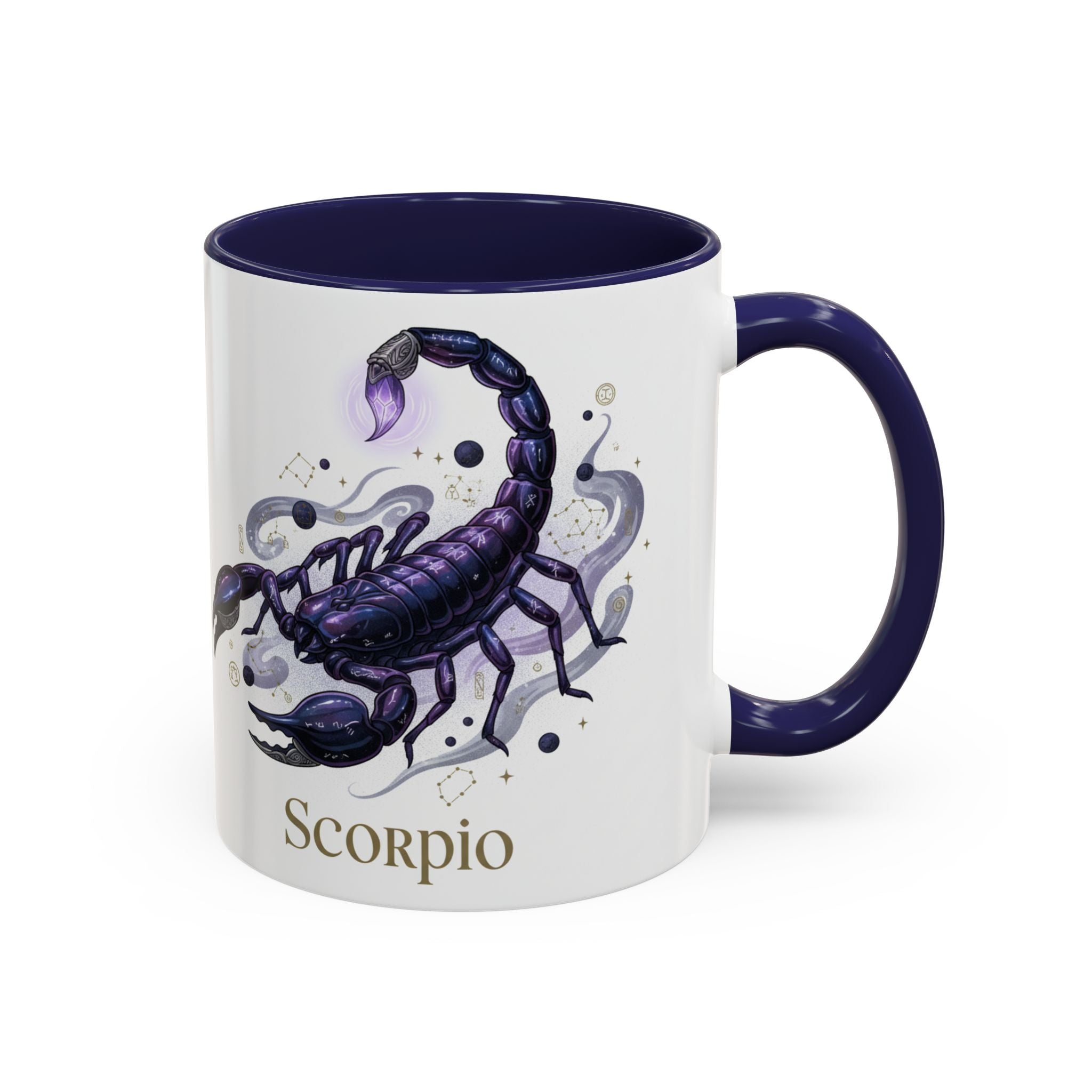 Scorpio Zodiac Coffee Mug — Purple Scorpion Accent Mug (11/15oz)
