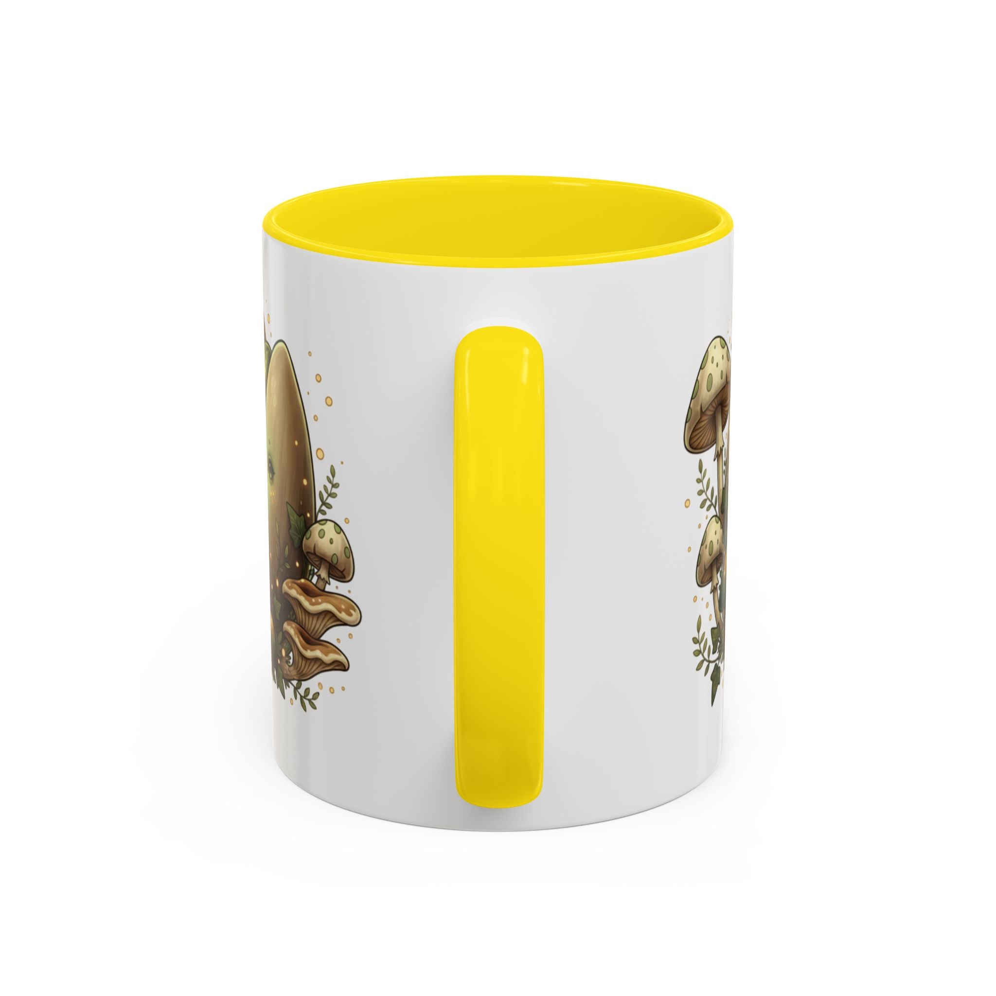 Mushroom Forest Accent Coffee Mug — Cute Woodland Fungi Design (11/15oz)