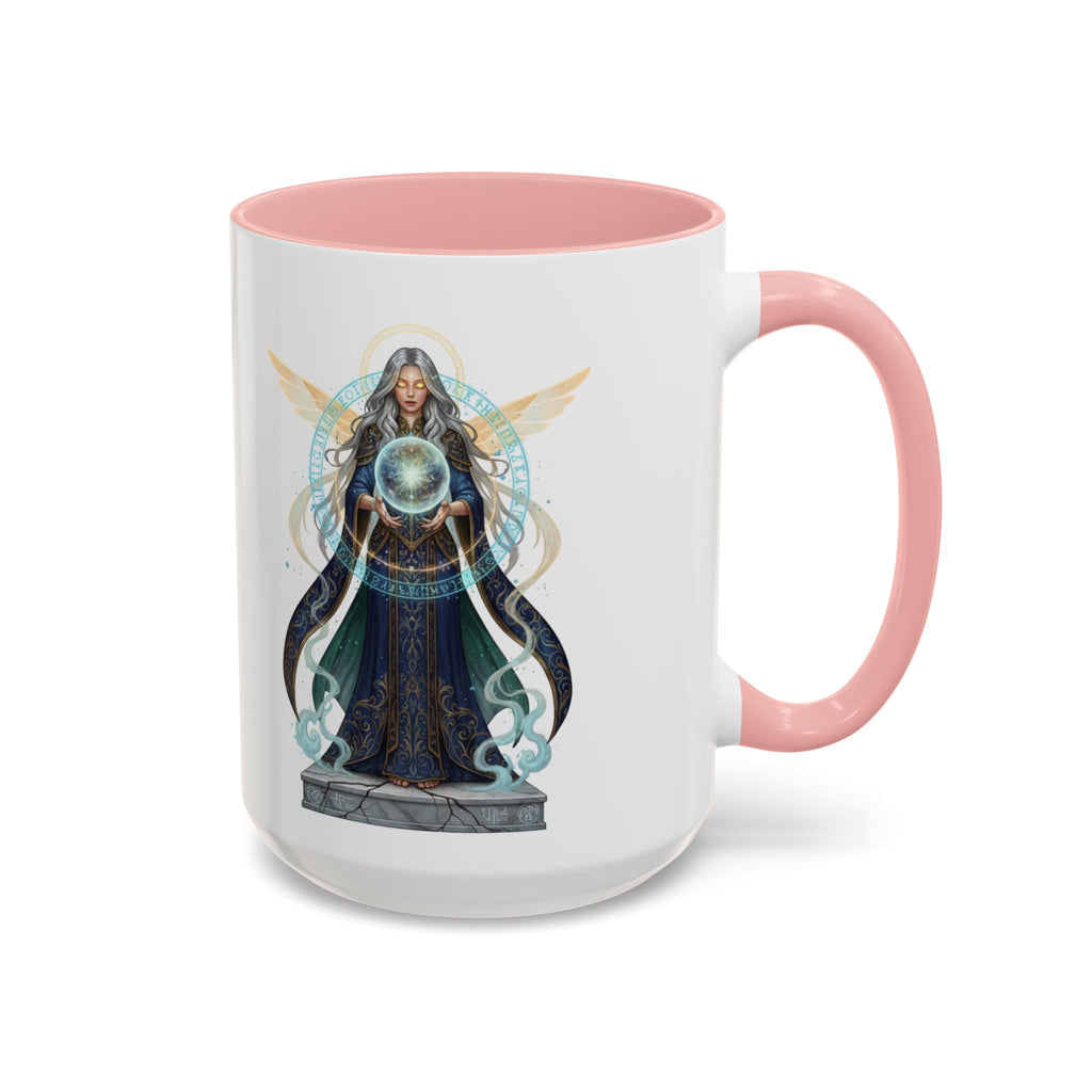 Mystic Oracle Coffee Mug — Woman with Crystal Ball Accent Mug