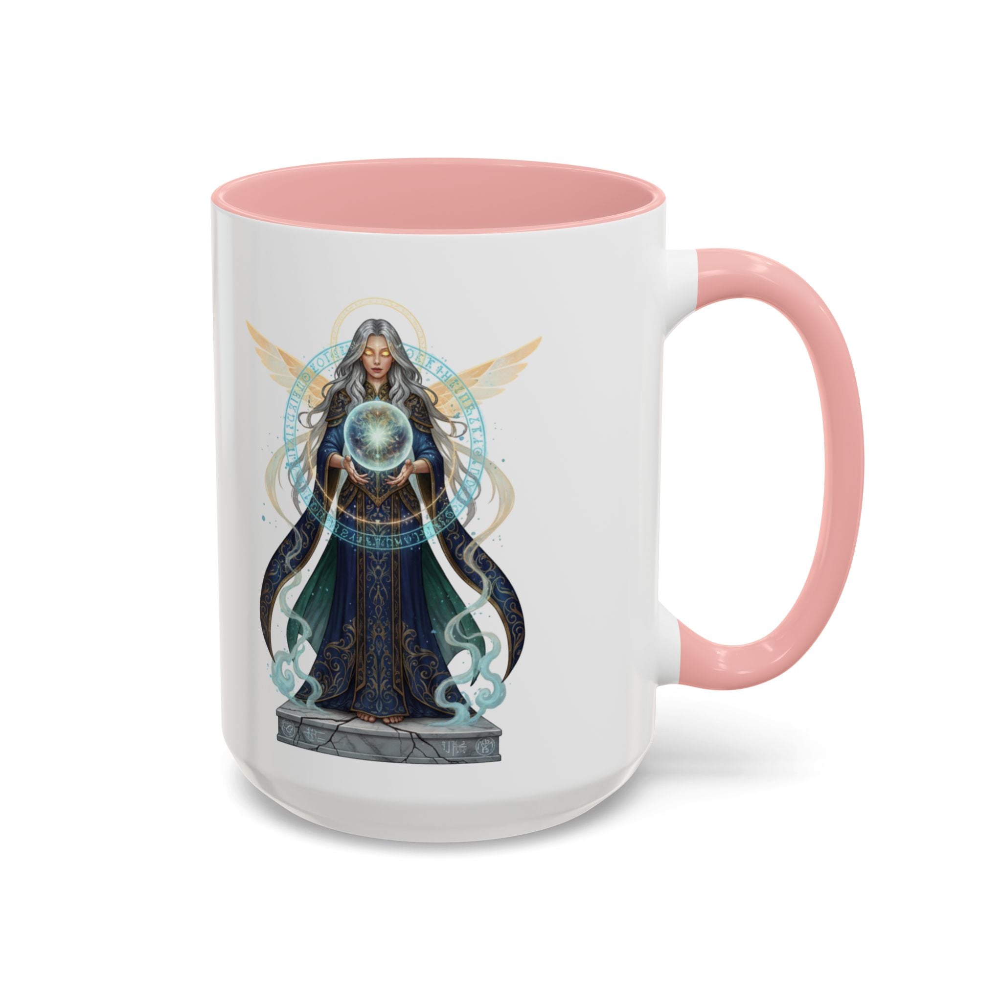 Mystic Oracle Coffee Mug — Woman with Crystal Ball Accent Mug