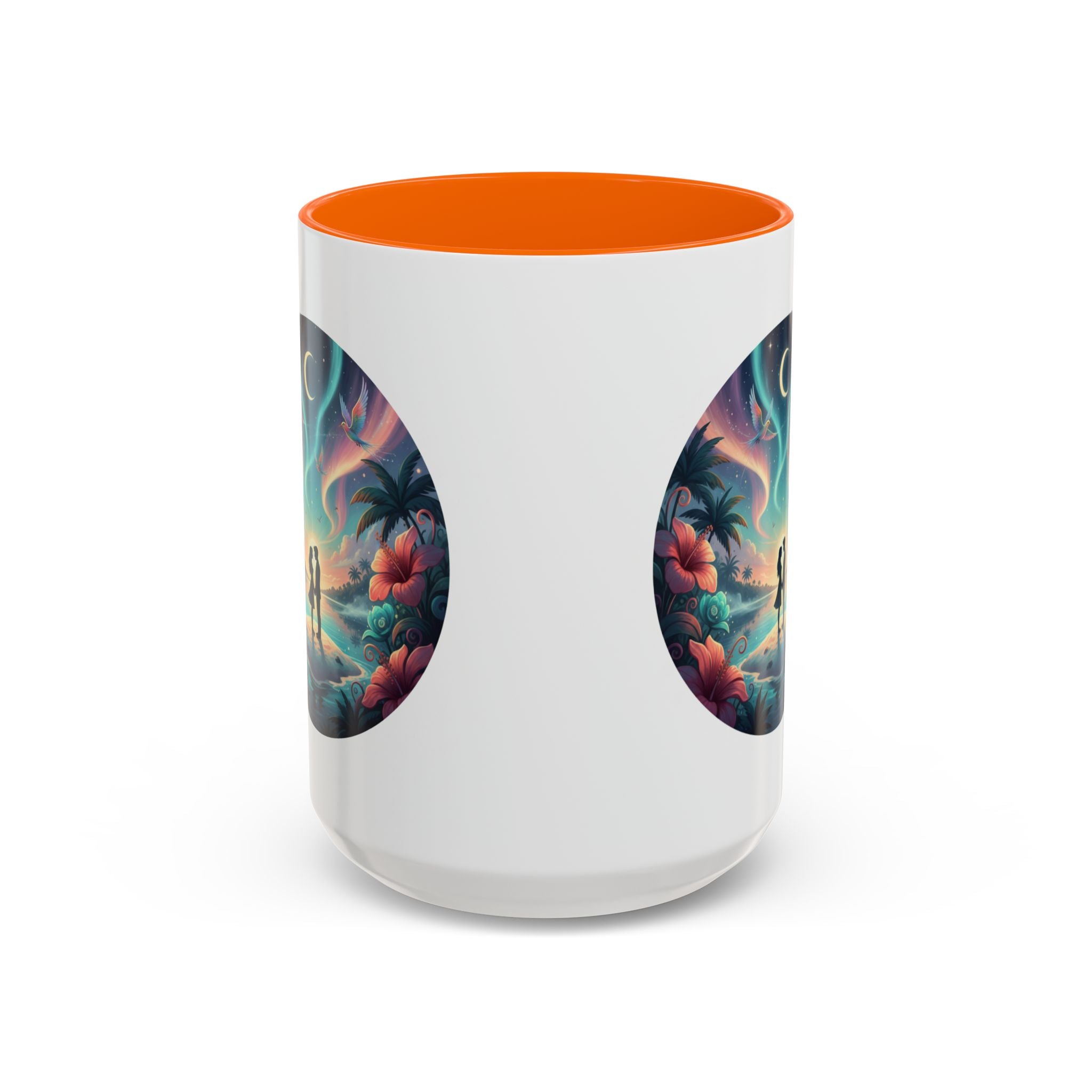 Tropical Sunset Coffee Mug — Romantic Beach Couple Accent Mug (11/15 oz)