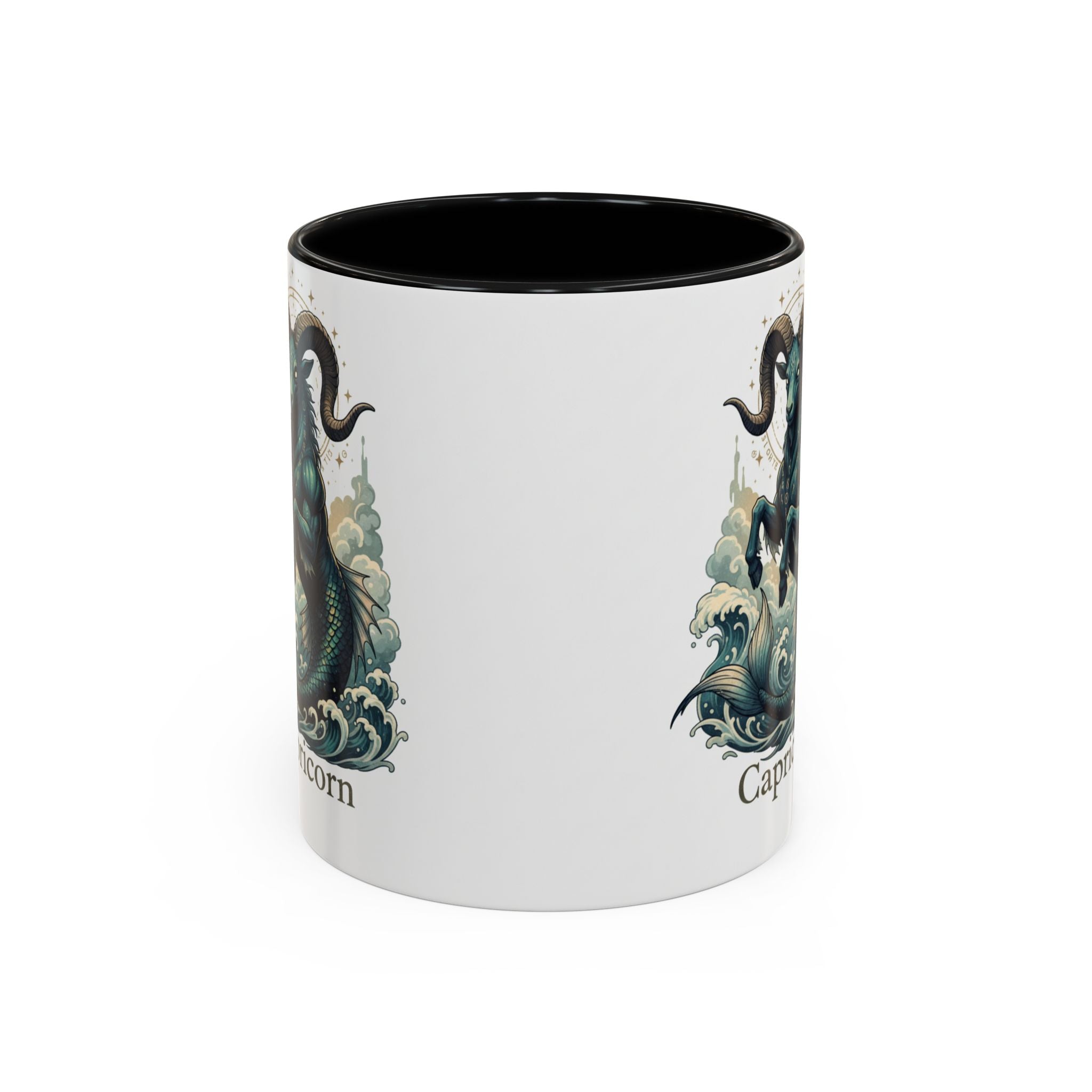 Capricorn Sea-Goat Accent Coffee Mug — Zodiac Astrology Ceramic Gift (11/15oz)