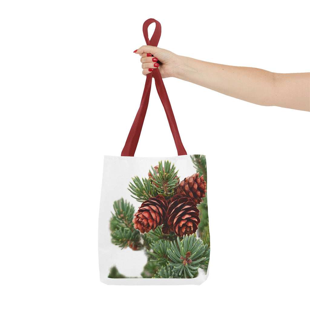Pinecone Winter Tote Bag — Botanical Evergreen Holiday Market Bag