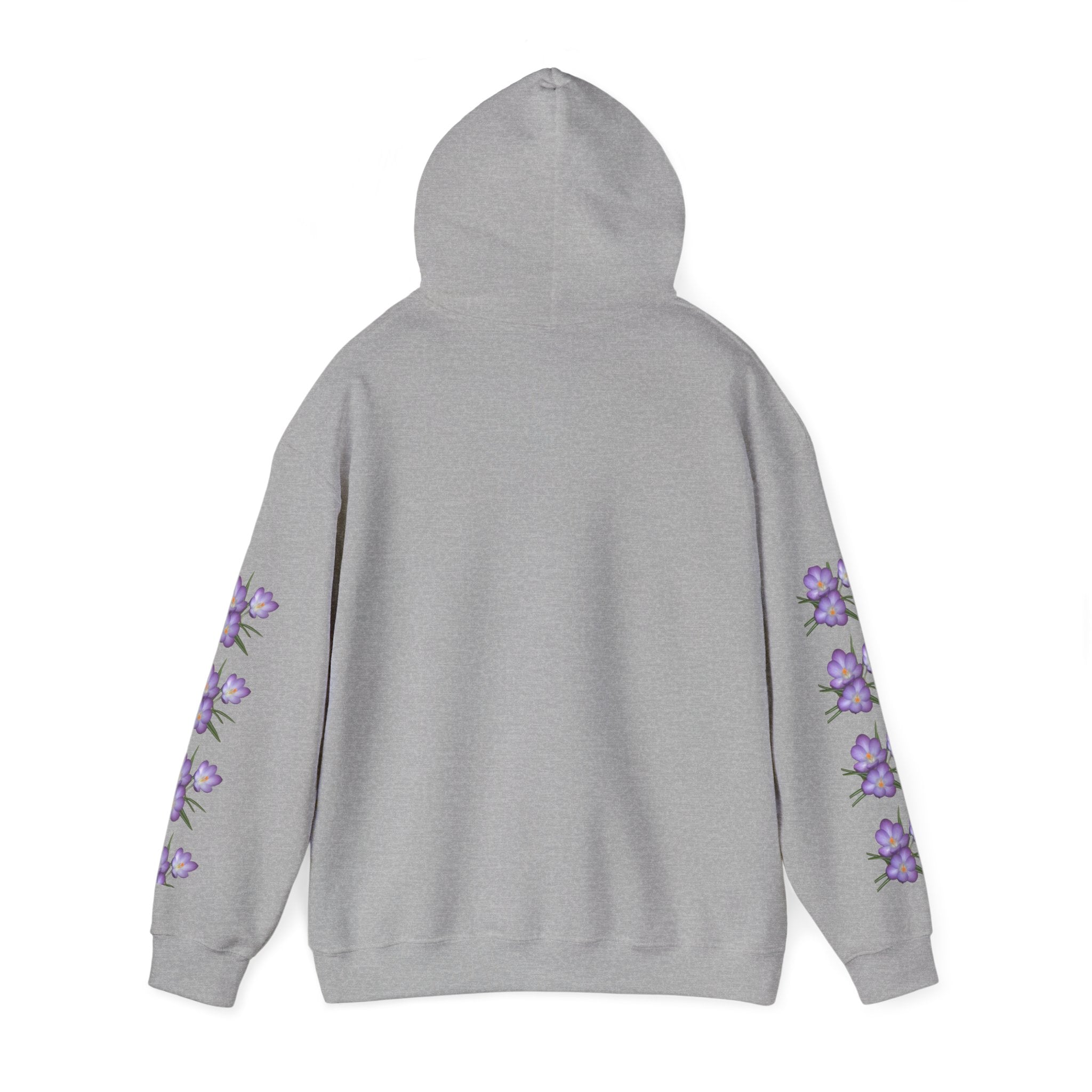 Purple Crocus Floral Hoodie — Spring Flower Graphic Sweatshirt