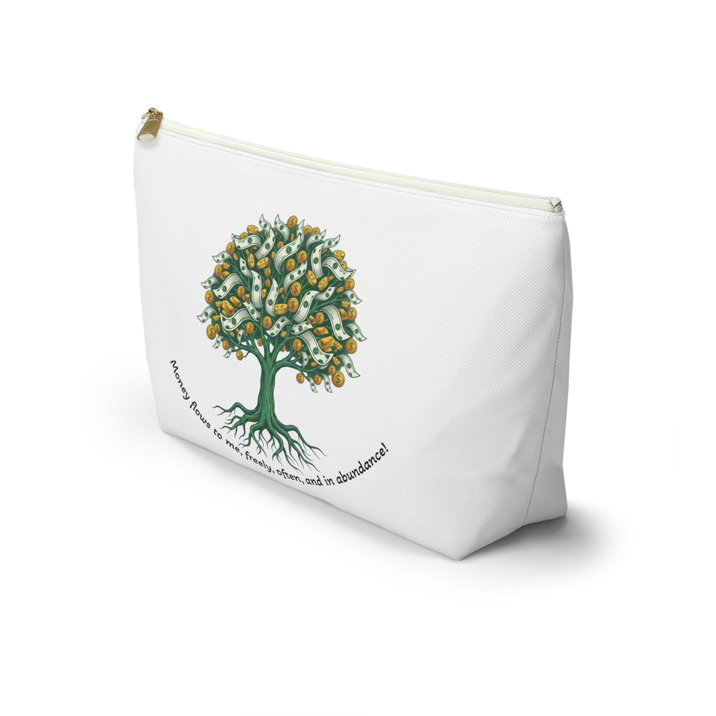 Money Tree Accessory Pouch — "Money Flows to Me, Freely, Often" Cosmetic Bag