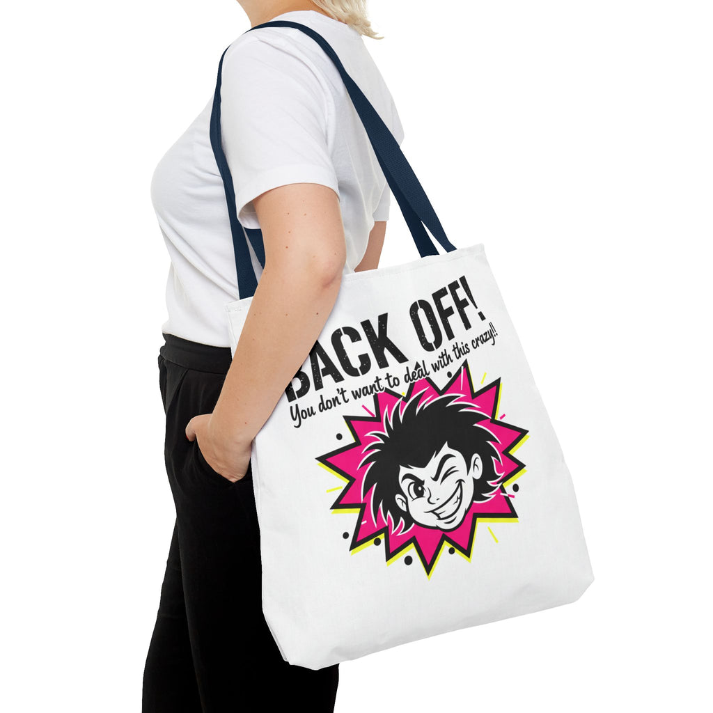 Back Off! Graphic Tote Bag — Funny Retro Punk Design
