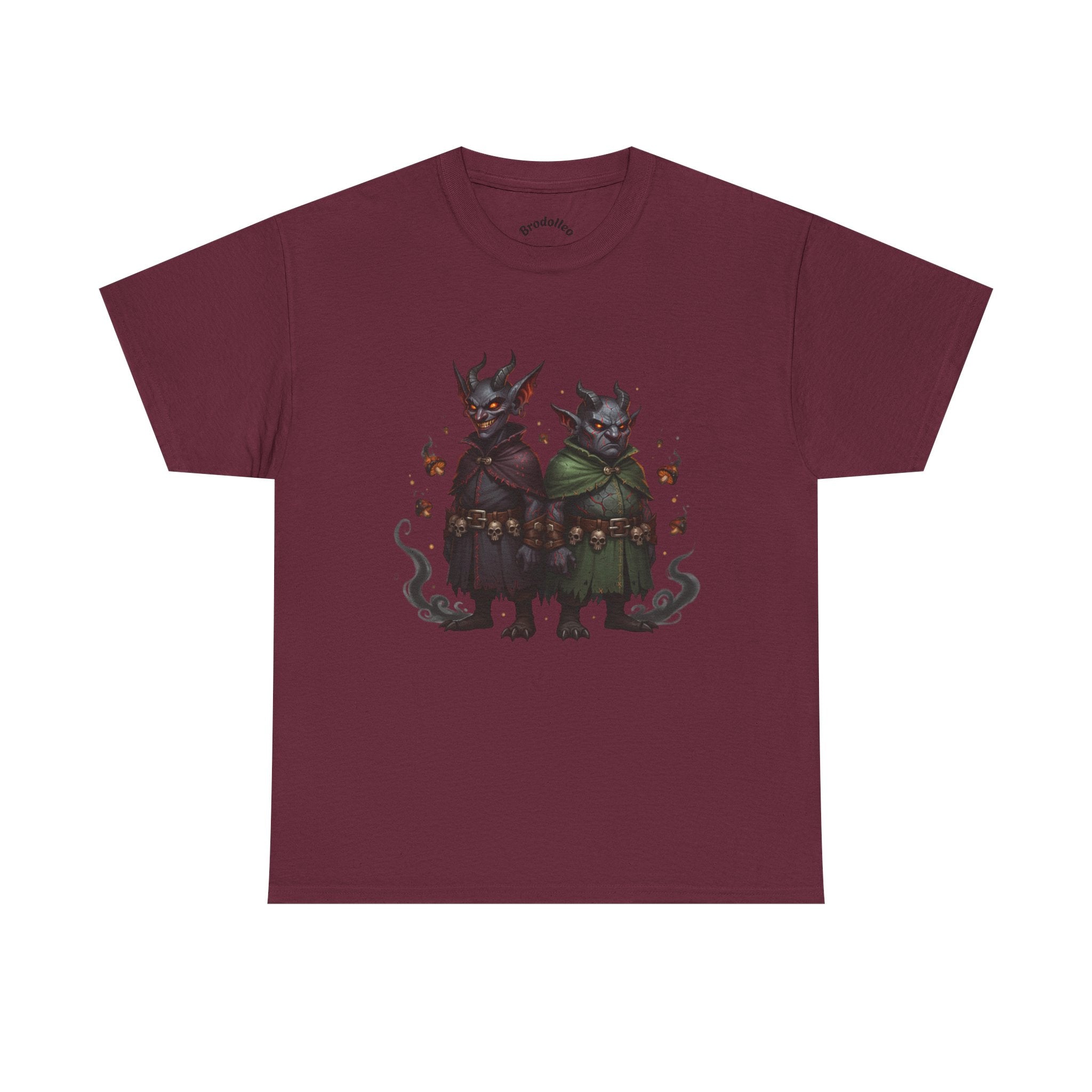 Demonic Twins Graphic Tee — Gothic Fantasy Demon Couple T-Shirt