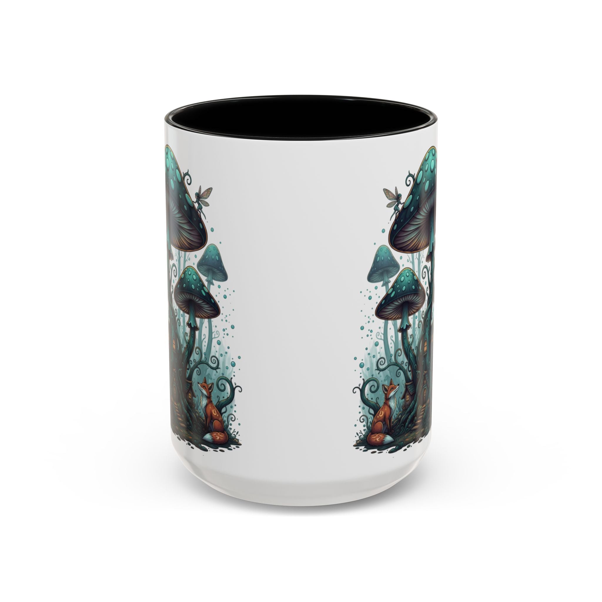 Enchanted Mushroom Cottage Coffee Mug — Fantasy Forest Accent Mug