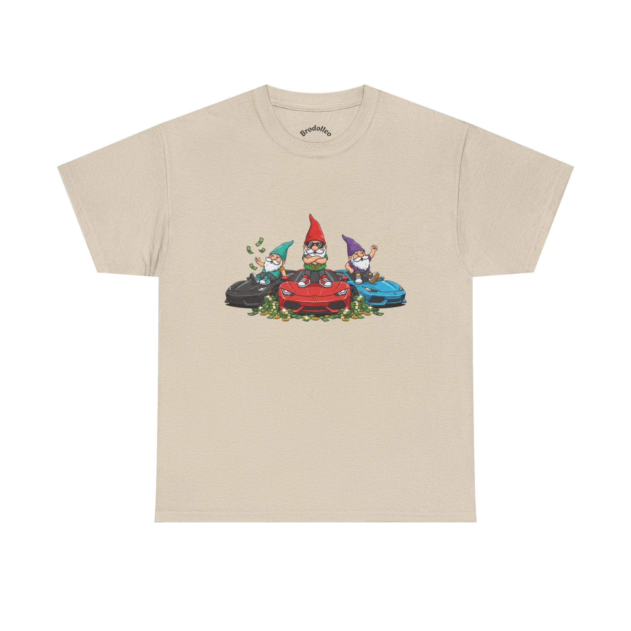 Gnome Race Car Tee — Cute Gnome Driving Cars Graphic T-Shirt