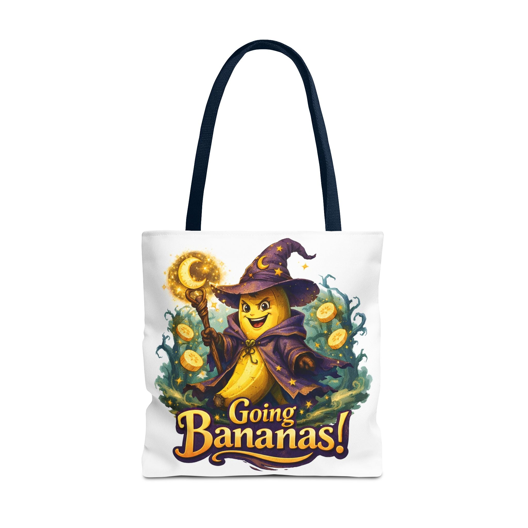 Going Bananas! Witch Banana Tote Bag — Cute Halloween Grocery & Trick-or-Treat Tote
