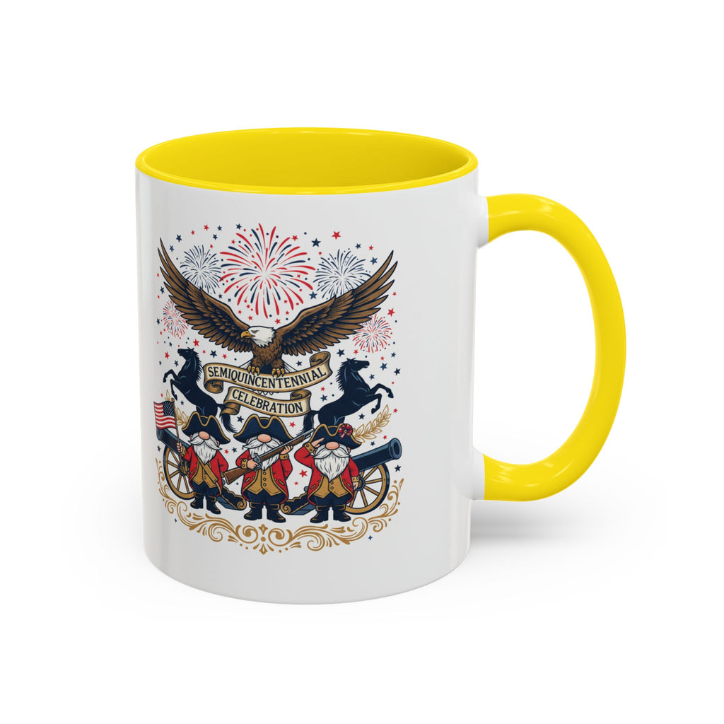 Patriotic Eagle & Revolutionary Soldiers Coffee Mug — Bicentennial Celebration Accent Mug
