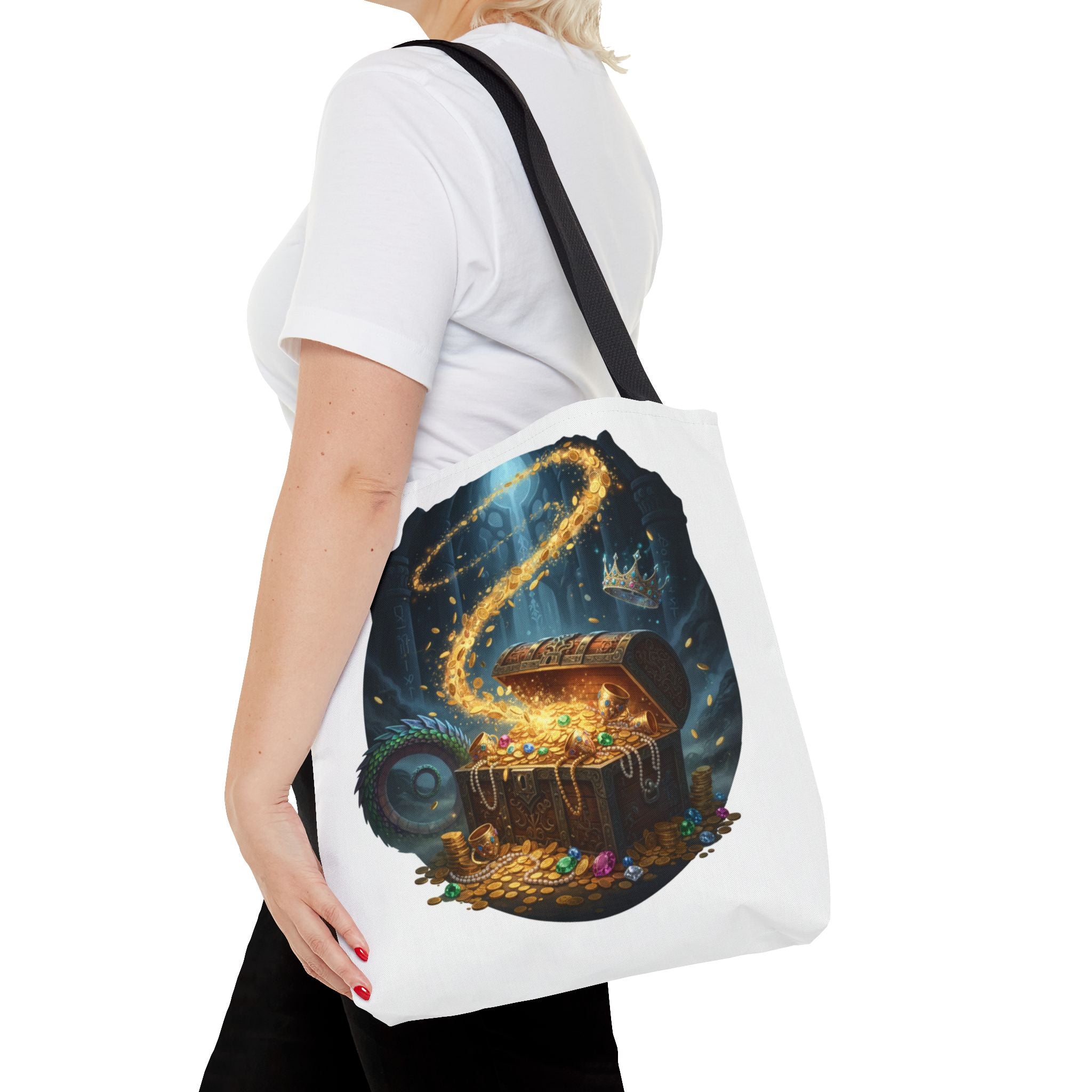 Magic Treasure Chest Tote Bag — Fantasy Pirate Gold Illustration Tote
