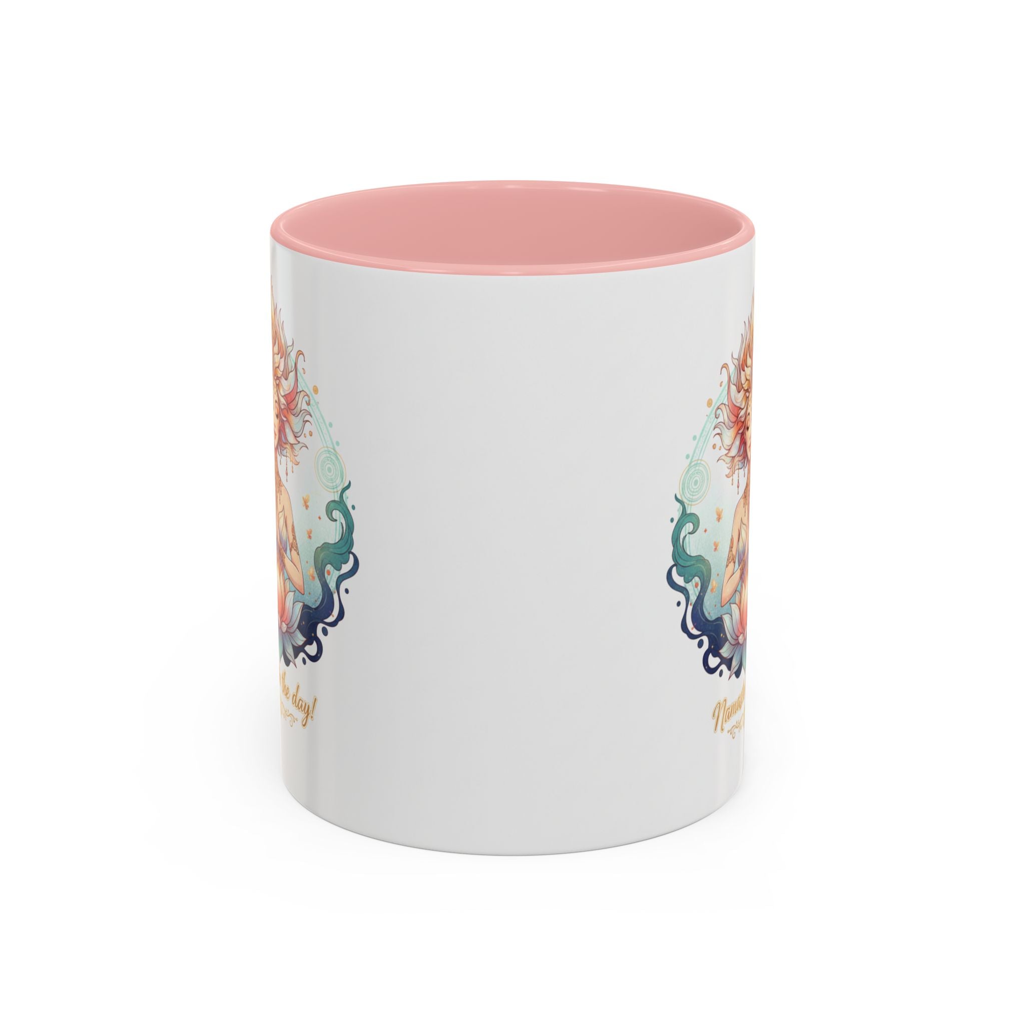 Namaste the Day Yoga Coffee Mug — Lotus Meditation Accent Mug (11/15oz)