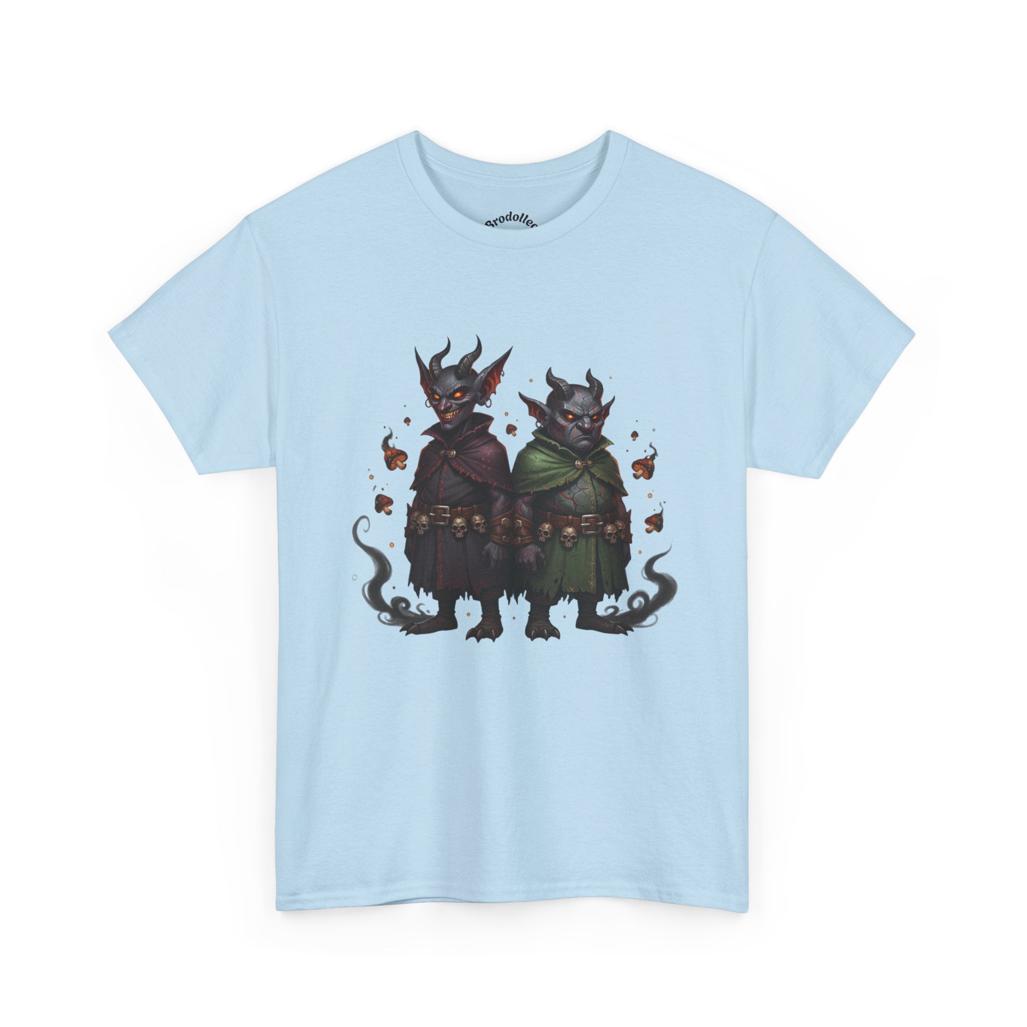 Demonic Twins Graphic Tee — Gothic Fantasy Demon Couple T-Shirt