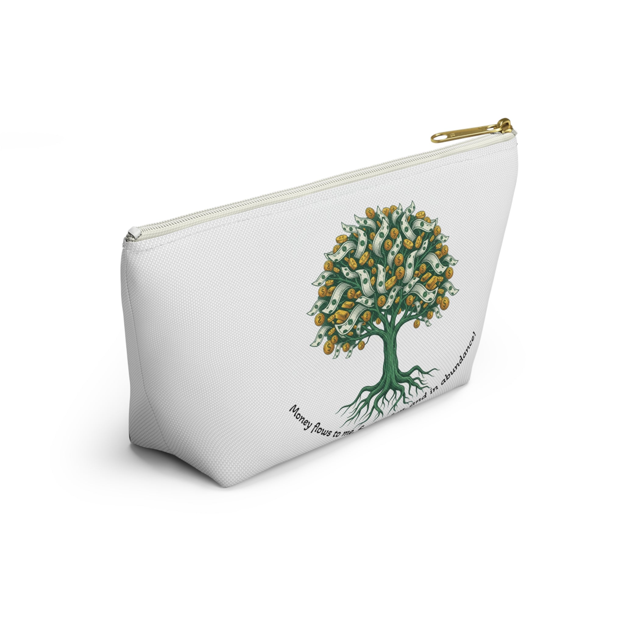 Money Tree Accessory Pouch — "Money Flows to Me, Freely, Often" Cosmetic Bag