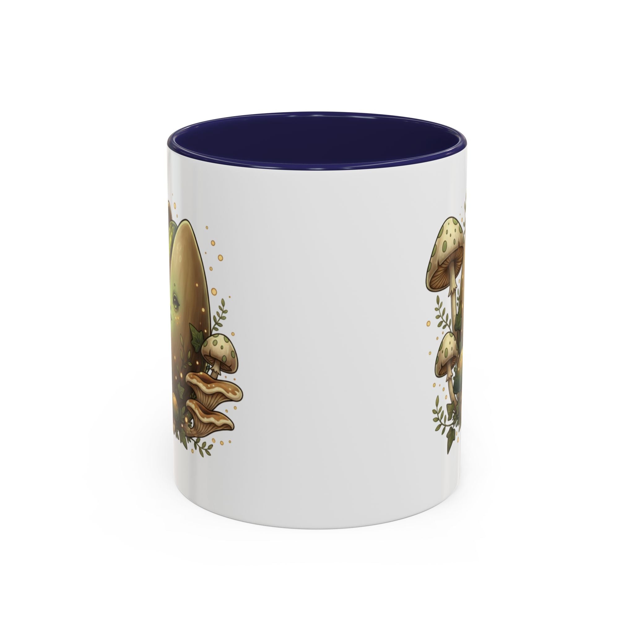Mushroom Forest Accent Coffee Mug — Cute Woodland Fungi Design (11/15oz)