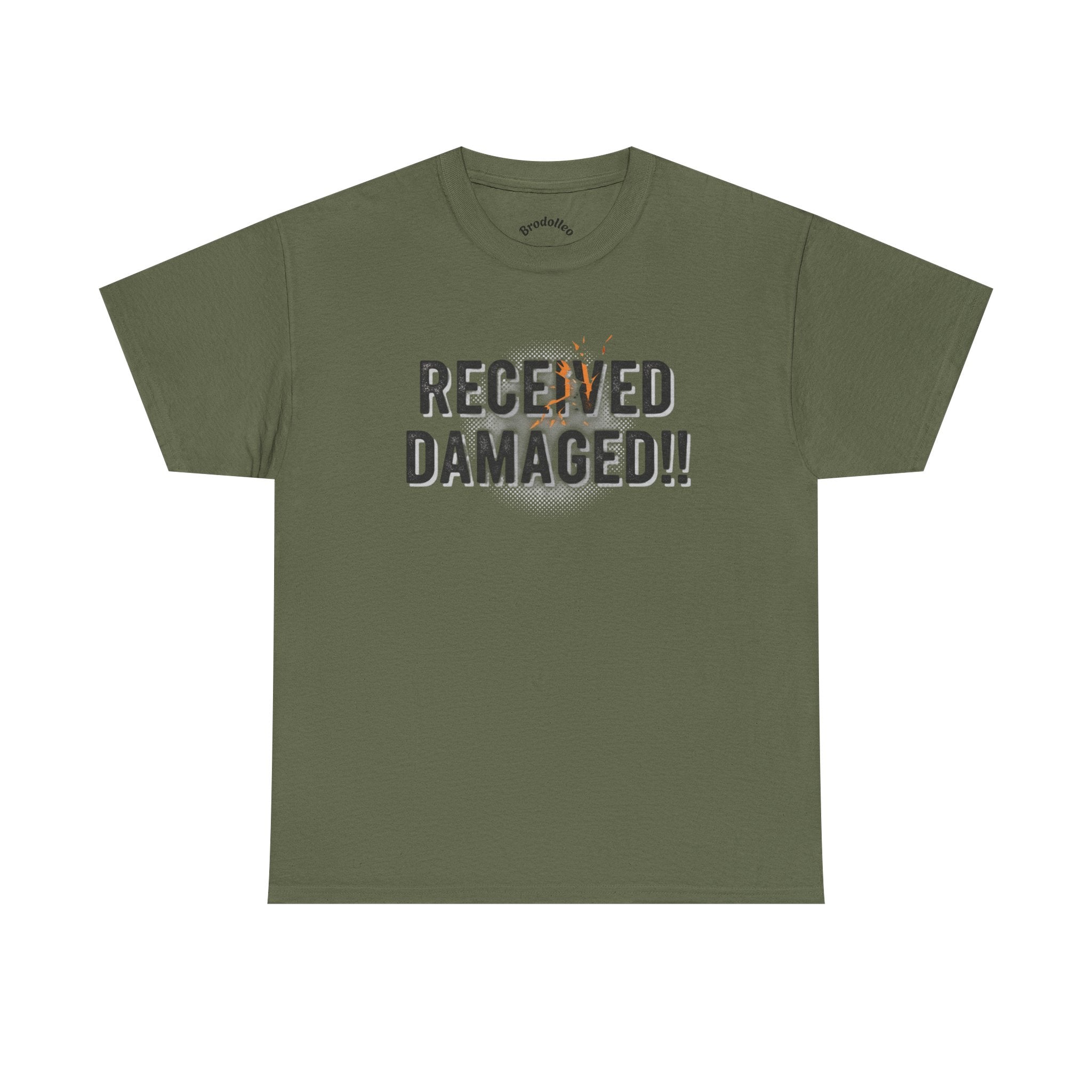 Received Damaged!! T‑Shirt — Funny Shipping Label Tee