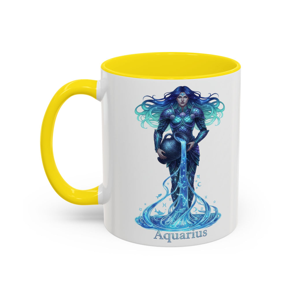 Aquarius Zodiac Coffee Mug — Water Bearer Astrology Accent Mug