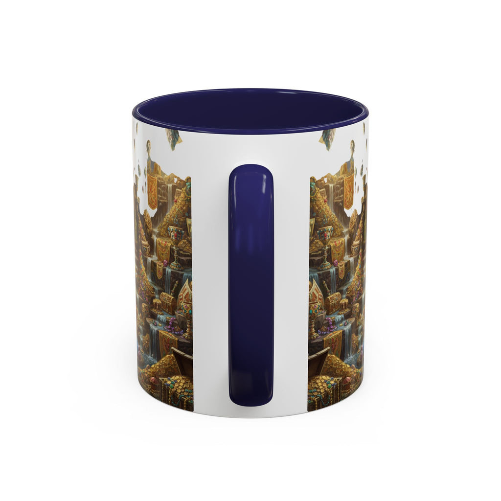 Dragon Hoard Accent Coffee Mug — Fantasy Treasure Landscape (11/15 oz)