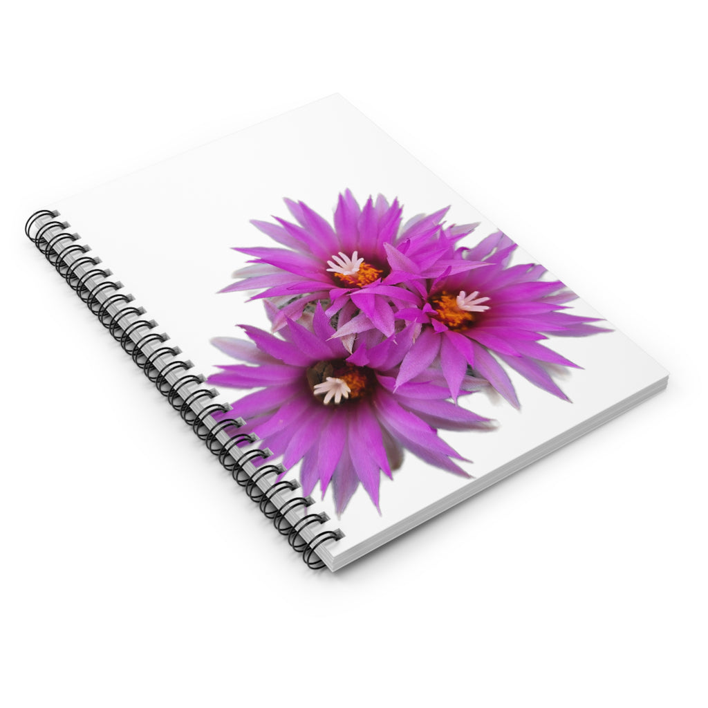 Purple Cactus Flower Spiral Notebook — Ruled Journal for Notes & Sketches