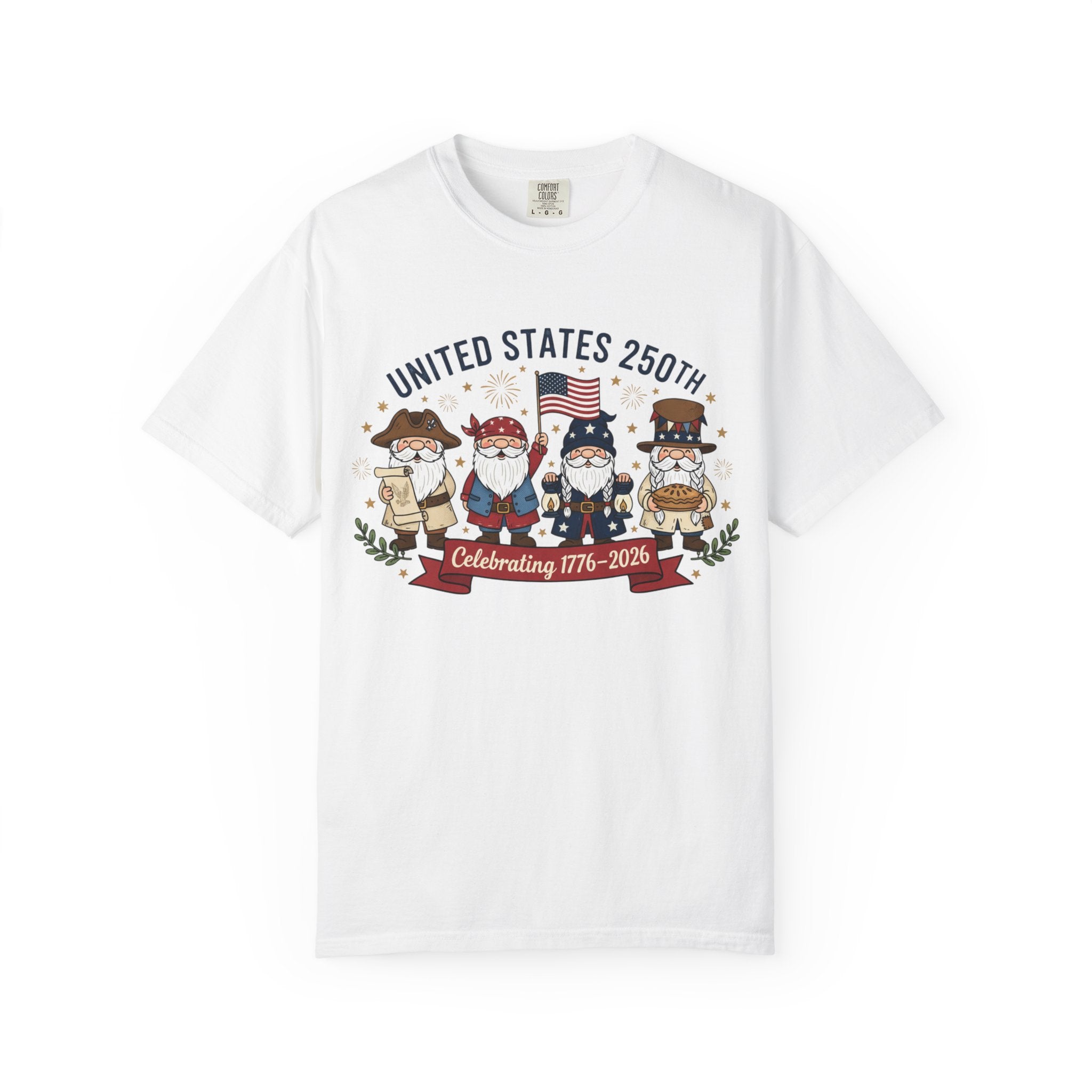 United States 250th Celebration T-shirt | Colonial Characters, 1776–2026