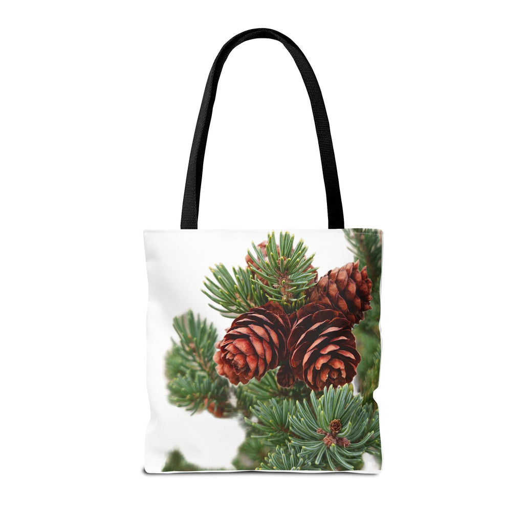 Pinecone Winter Tote Bag — Botanical Evergreen Holiday Market Bag