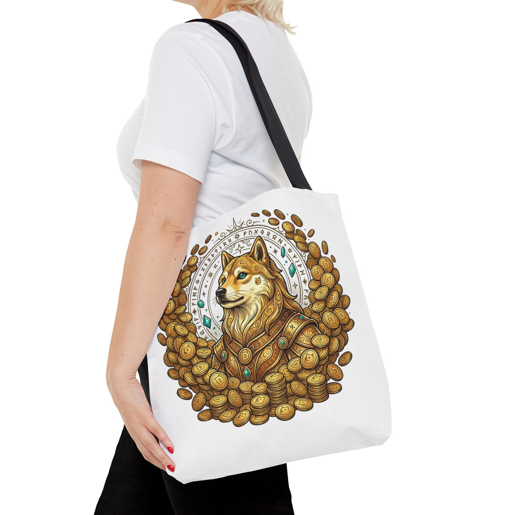 Dogecoin Shiba Inu Coin Pile Tote Bag — Crypto Meme Art Tote