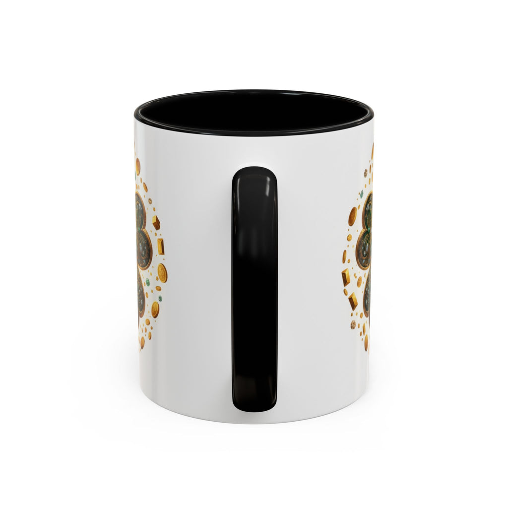 St. Patrick's Shamrock Coffee Mug — "Money Flows to Me" Lucky Charm Accent Mug