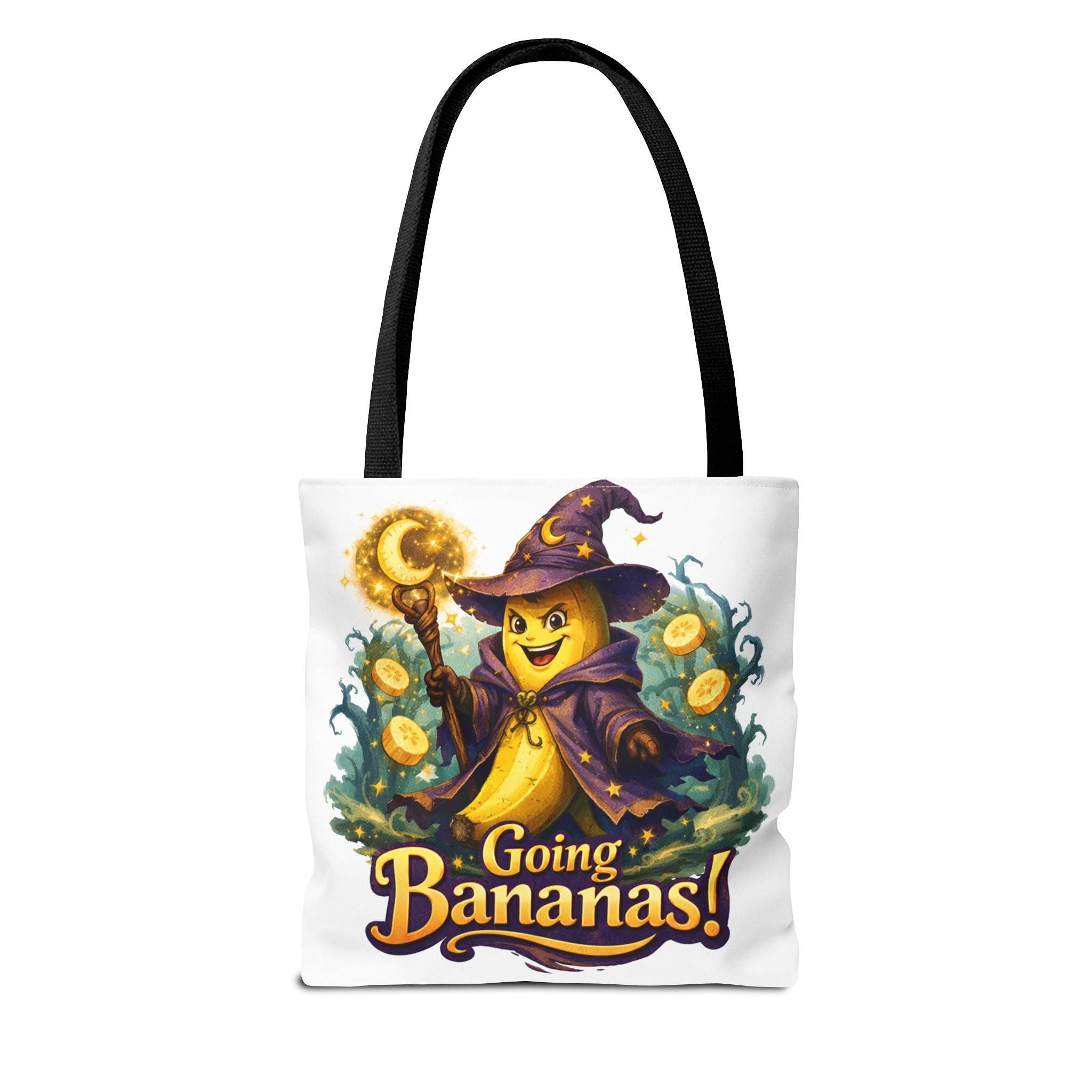 Going Bananas! Witch Banana Tote Bag — Cute Halloween Grocery & Trick-or-Treat Tote