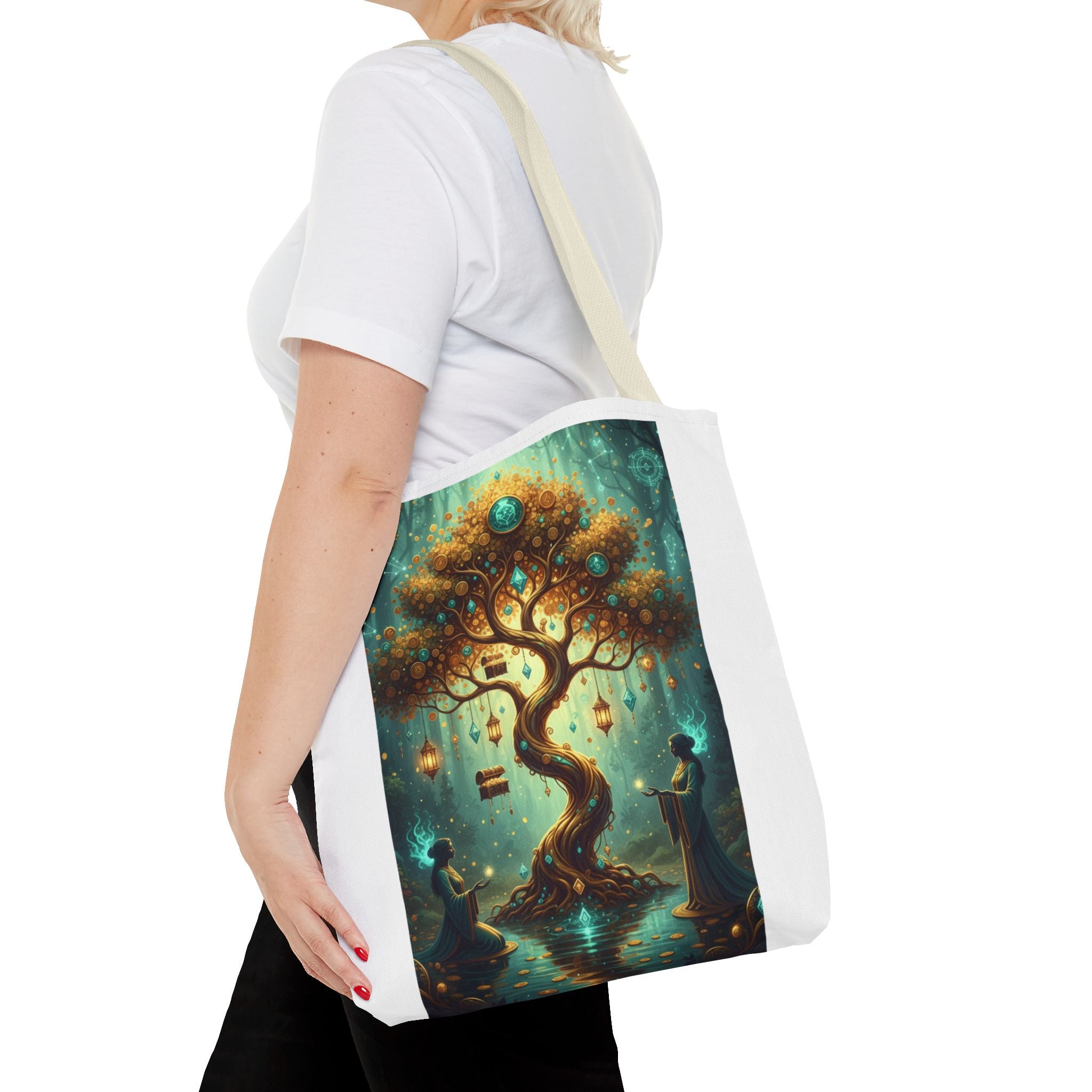 Enchanted Tree Tote Bag — Magical Night Forest Art AOP