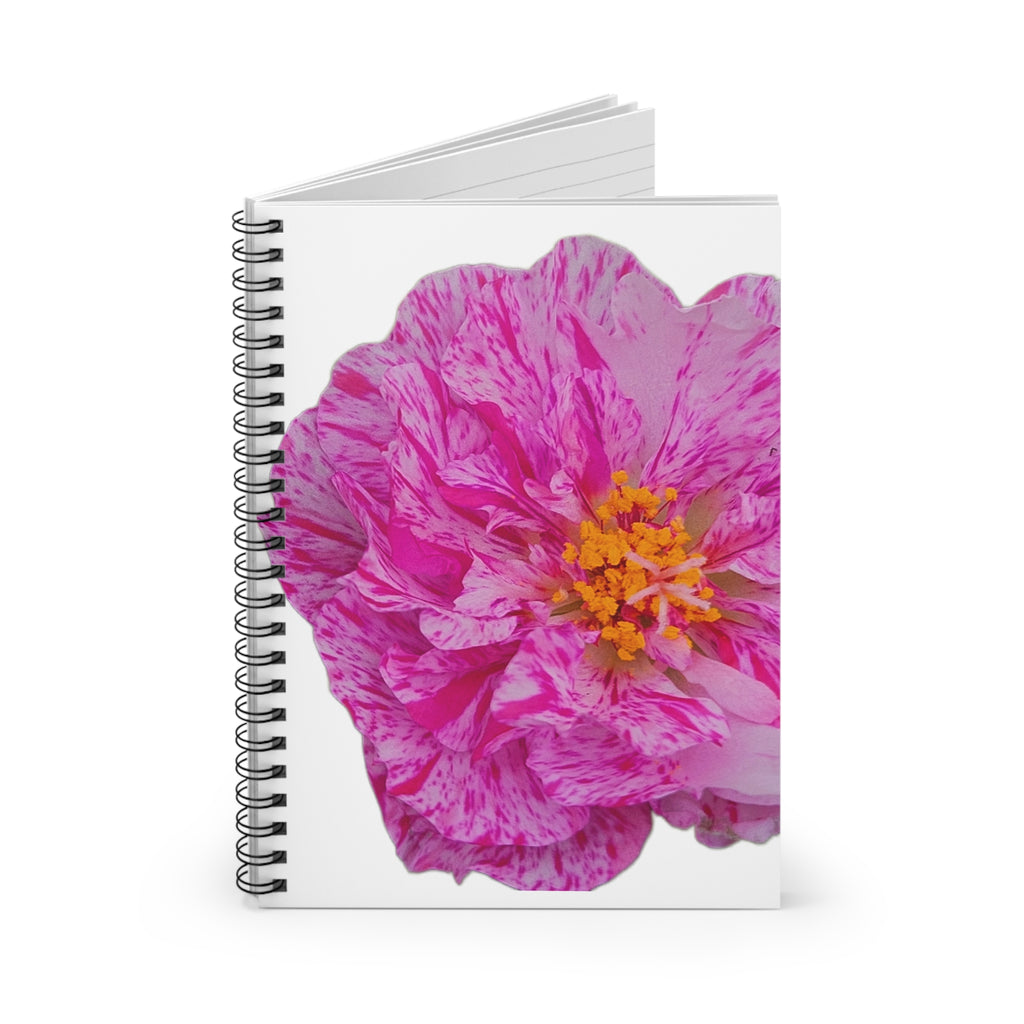Pink Marbled Bloom Spiral Notebook – Floral Ruled Journal for Notes & Gifts