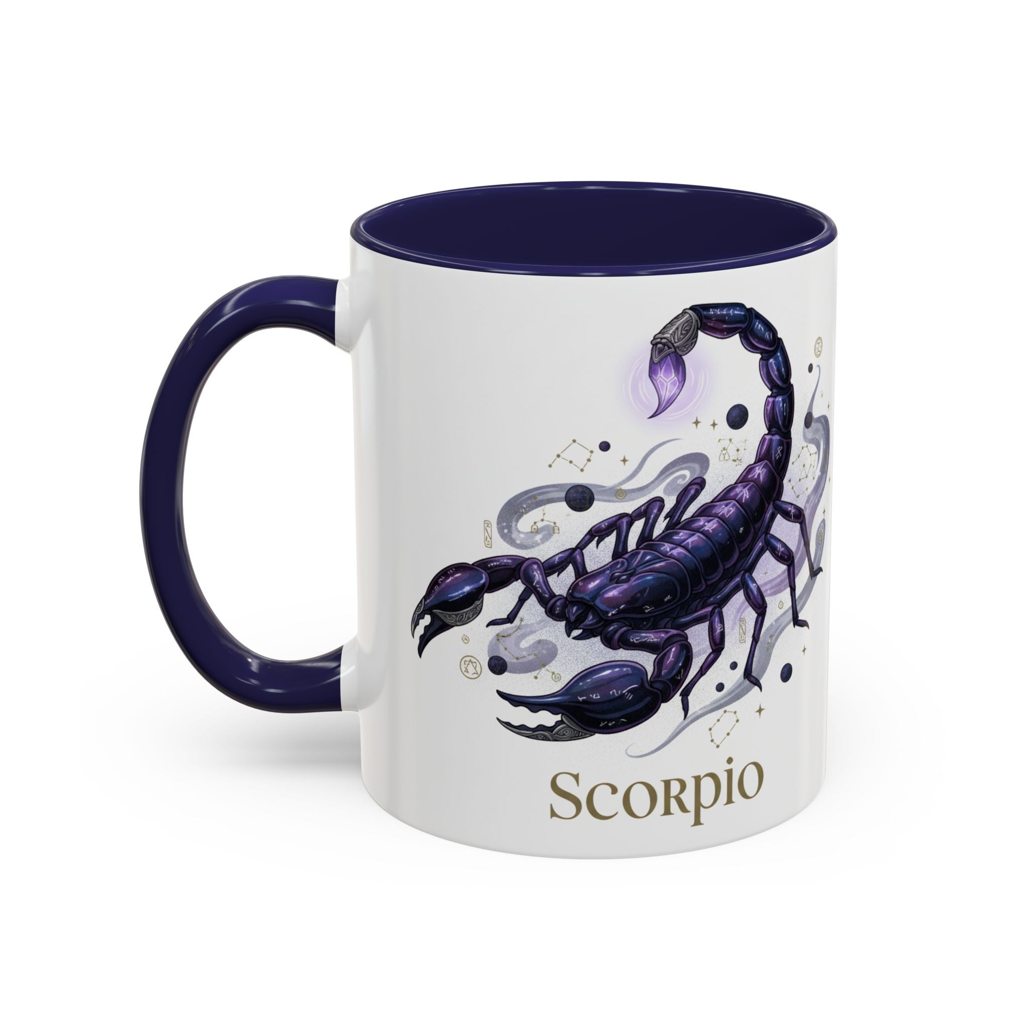 Scorpio Zodiac Coffee Mug — Purple Scorpion Accent Mug (11/15oz)