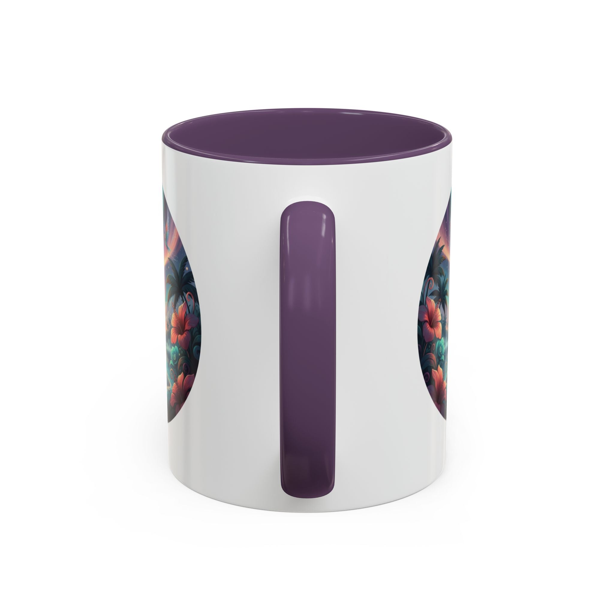 Tropical Sunset Coffee Mug — Romantic Beach Couple Accent Mug (11/15 oz)