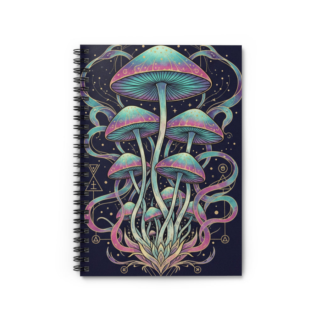 Psychedelic Mushroom Spiral Notebook — Ruled Lined Journal for Sketching & Notes