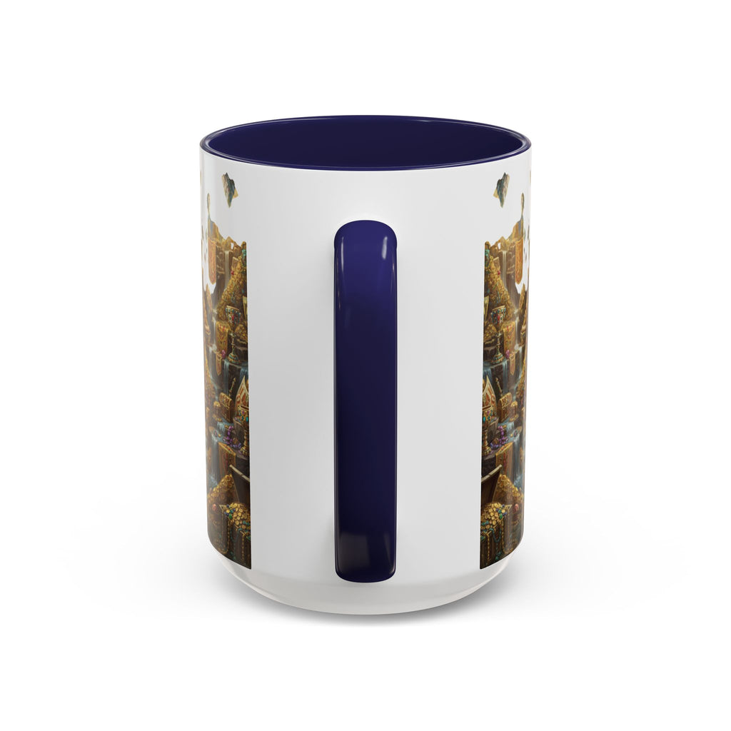 Dragon Hoard Accent Coffee Mug — Fantasy Treasure Landscape (11/15 oz)