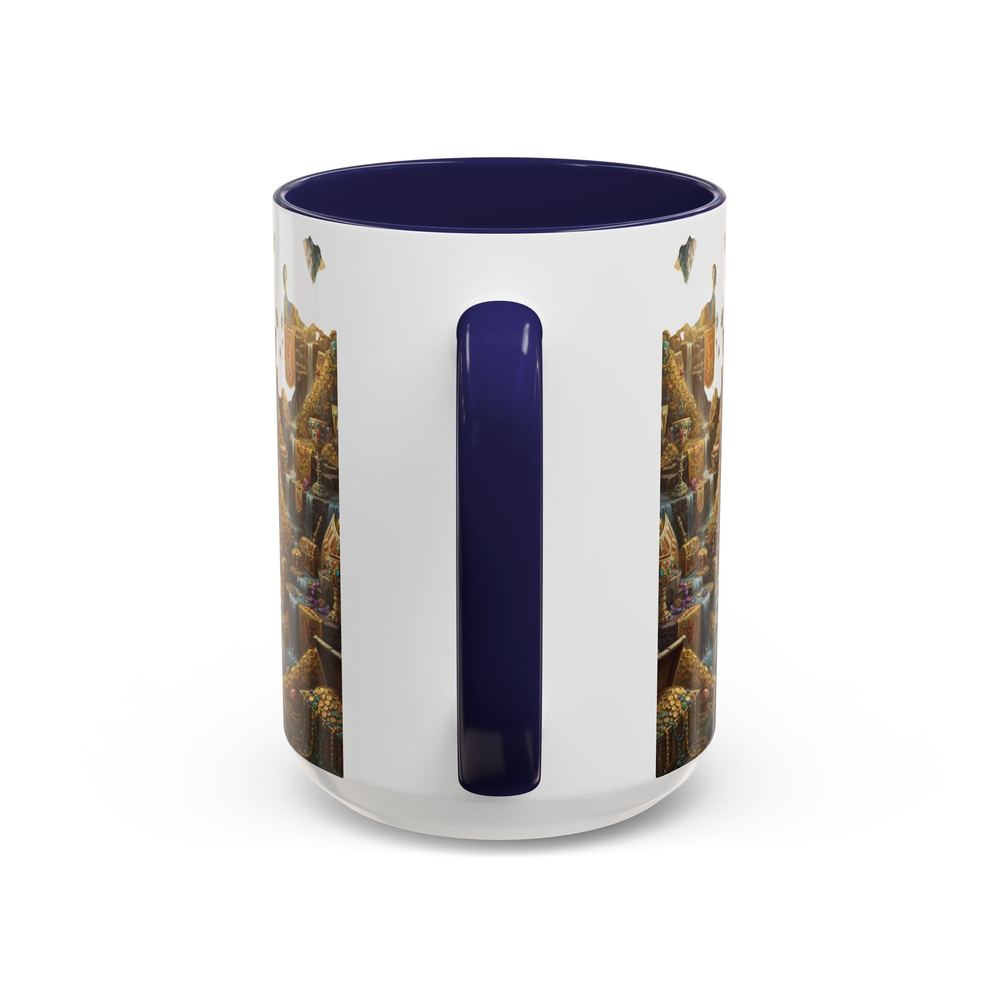Dragon Hoard Accent Coffee Mug — Fantasy Treasure Landscape (11/15 oz)