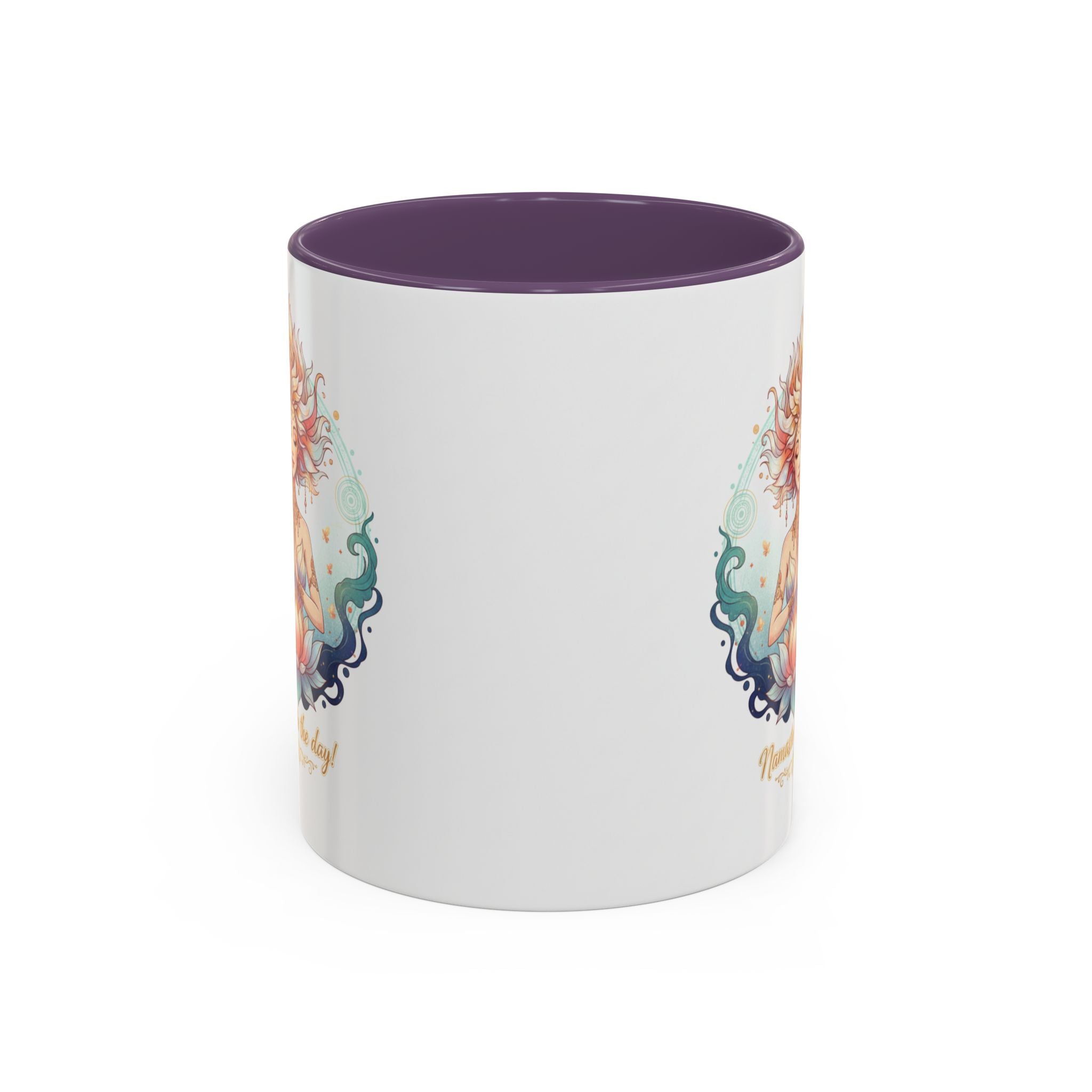 Namaste the Day Yoga Coffee Mug — Lotus Meditation Accent Mug (11/15oz)
